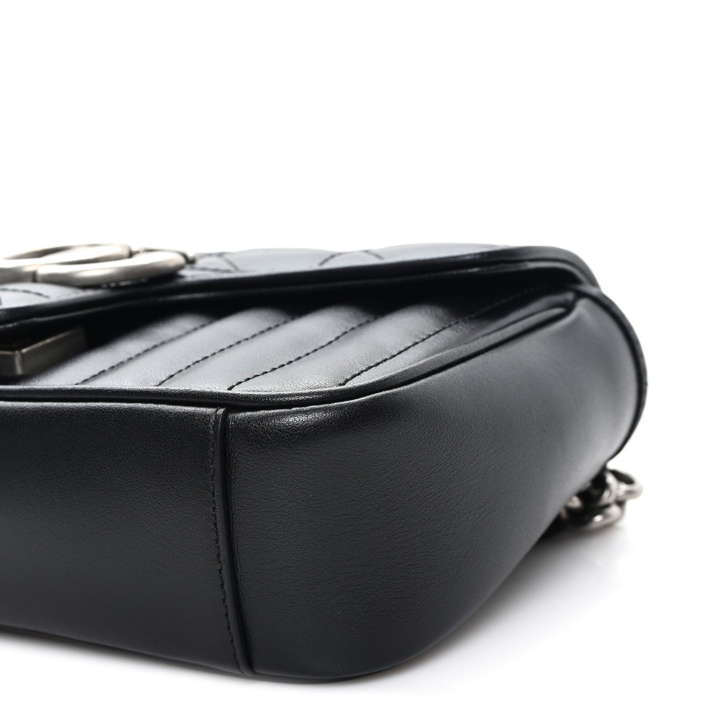 Calfskin Matelasse Aria Mini GG Marmont Shoulder Bag Black