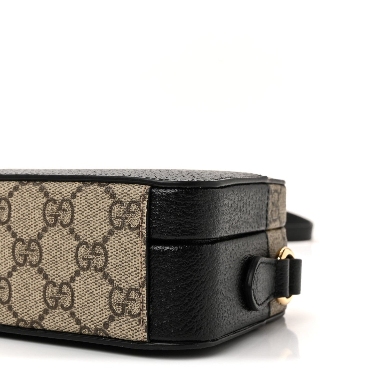 GG Supreme Monogram Textured Dollar Calfskin Mini New Basket Shoulder Bag Beige Ebony Black