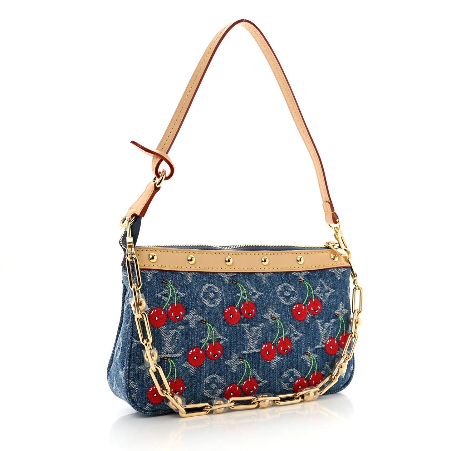 LV X TM Monogram Denim Cerises Pochette Accessories Blue