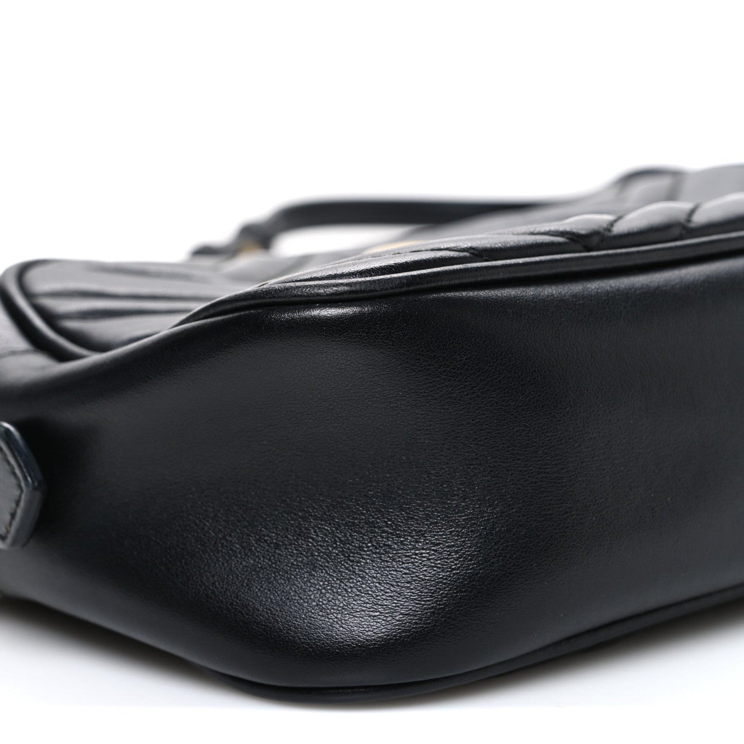 Calfskin Matelasse Small GG Marmont Chain Shoulder Bag Black