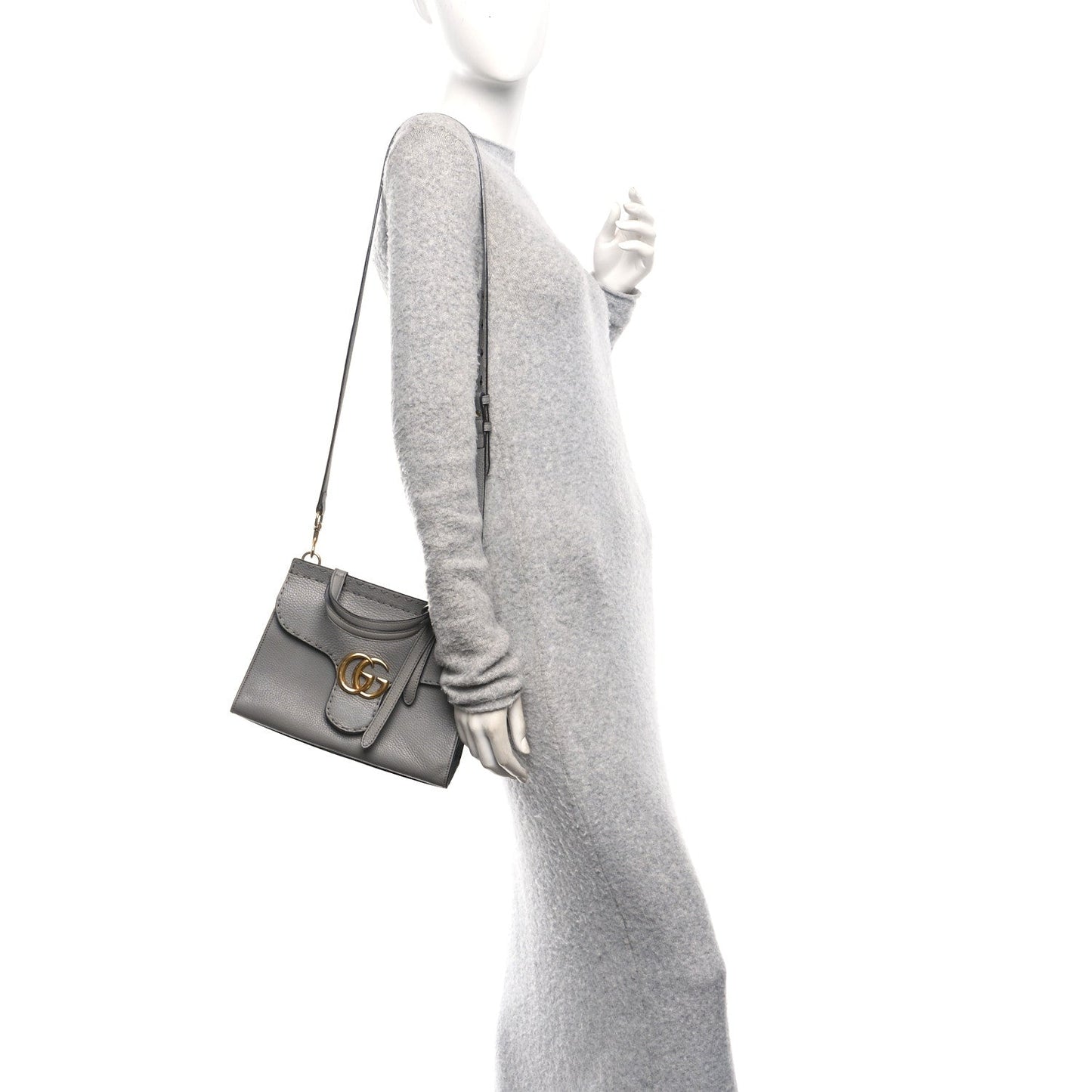 Cellarius Calfskin Mini GG Marmont Top Handle Bag Deep Grey