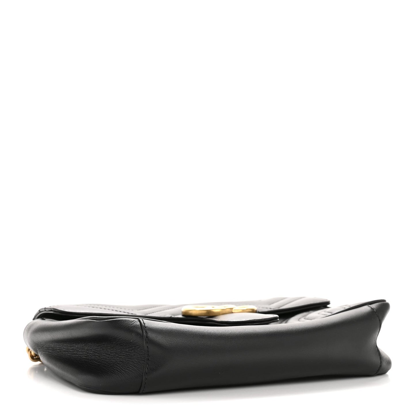 Calfskin Matelasse Small GG Marmont Shoulder Bag Black