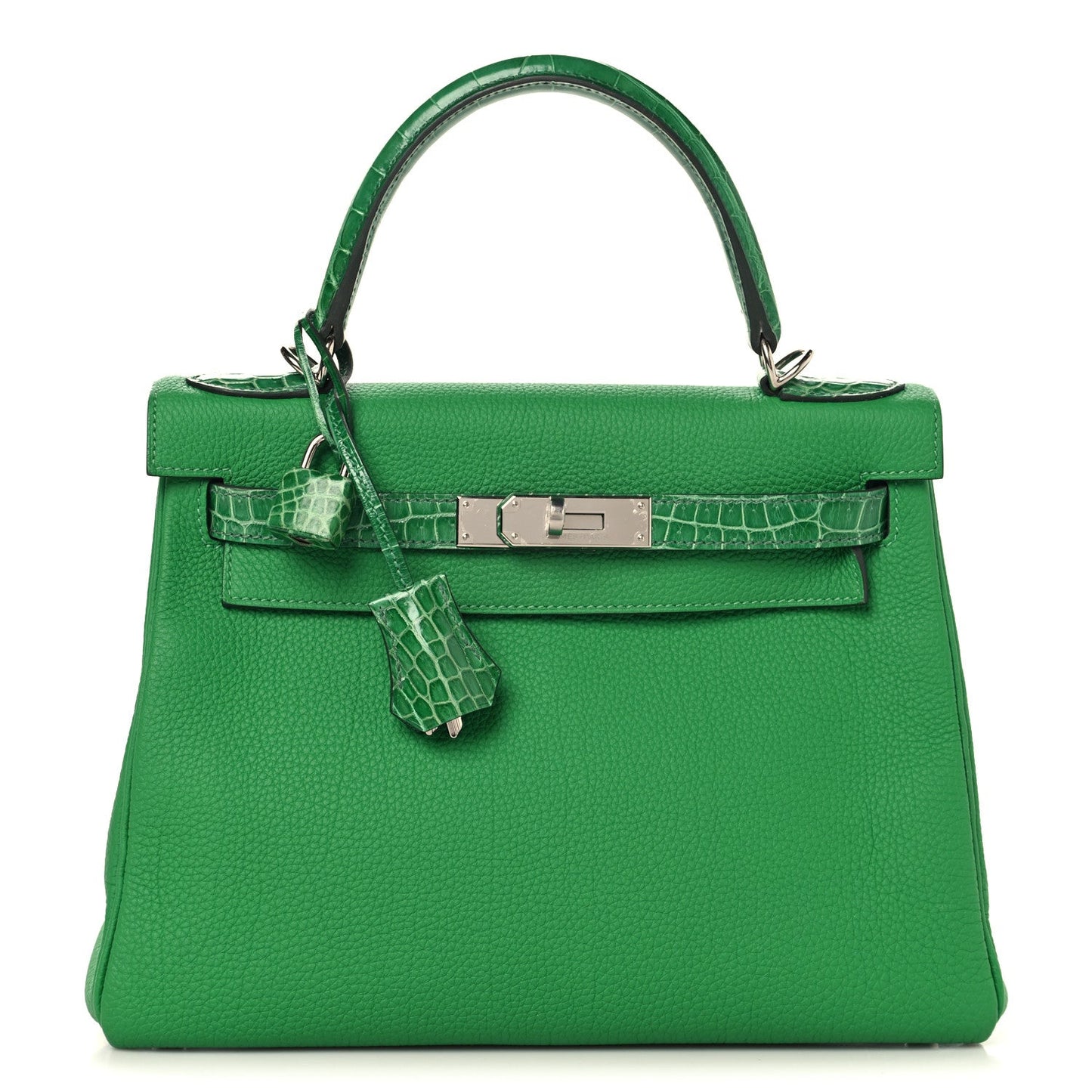Togo Shiny Niloticus Crocodile Kelly Retourne Touch 28 Bambou