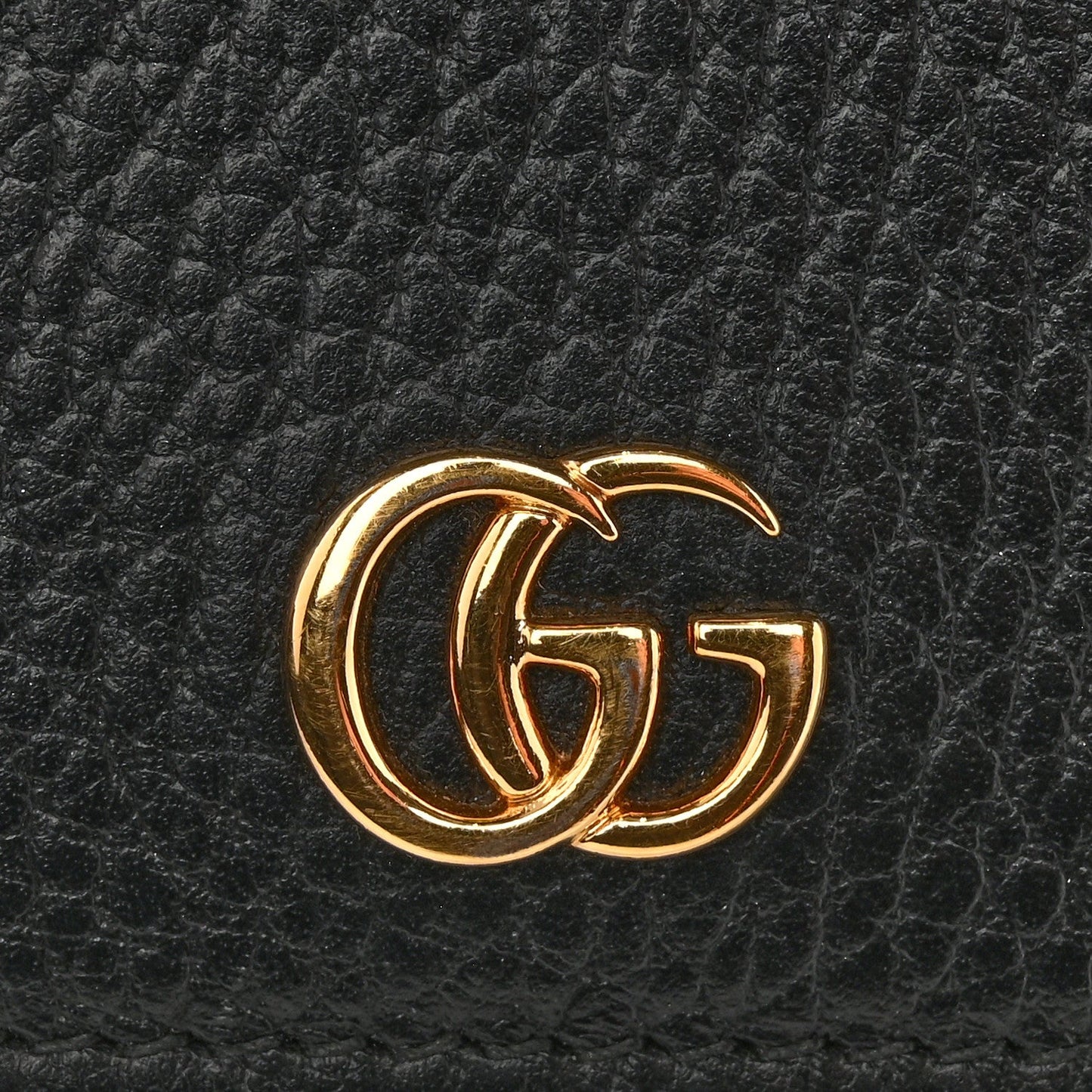 Dollar Calfskin Mini GG Marmont Chain Wallet Black