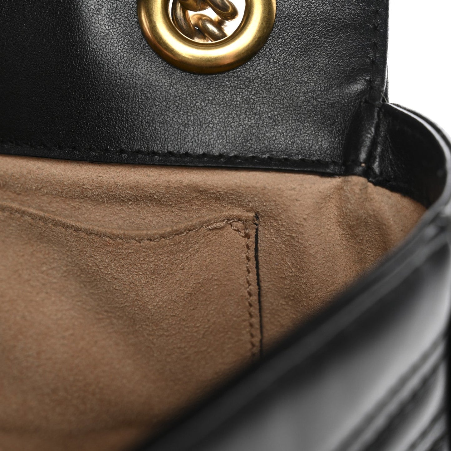 Calfskin Matelasse Mini GG Marmont Shoulder Bag Black