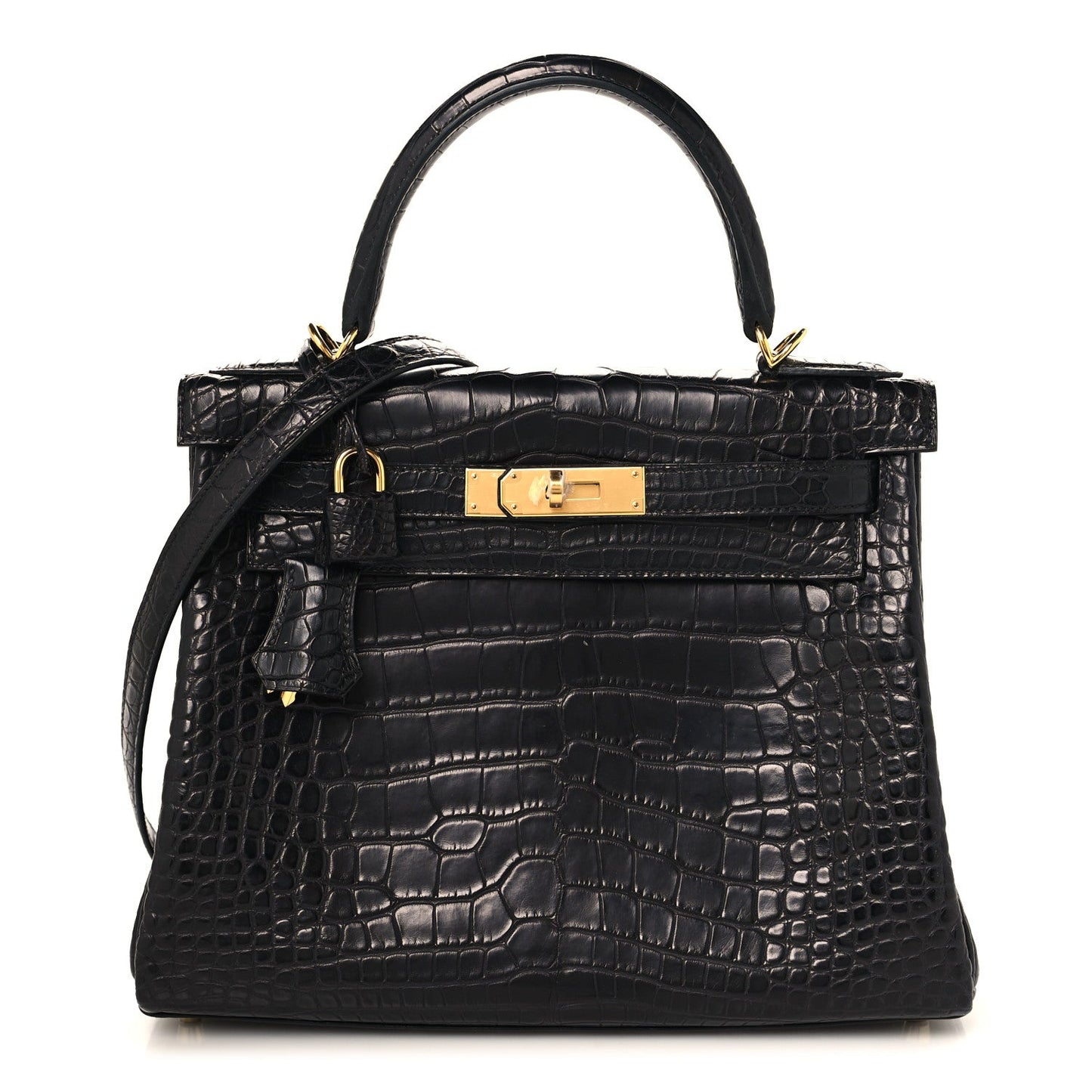 Matte Alligator Kelly Retourne 28 Black