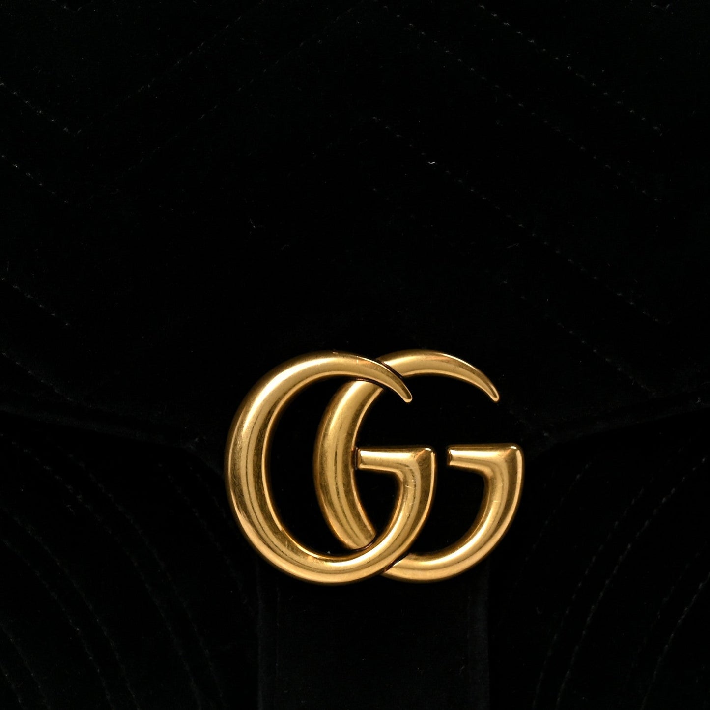 Velvet Matelasse GG Marmont Clutch Black