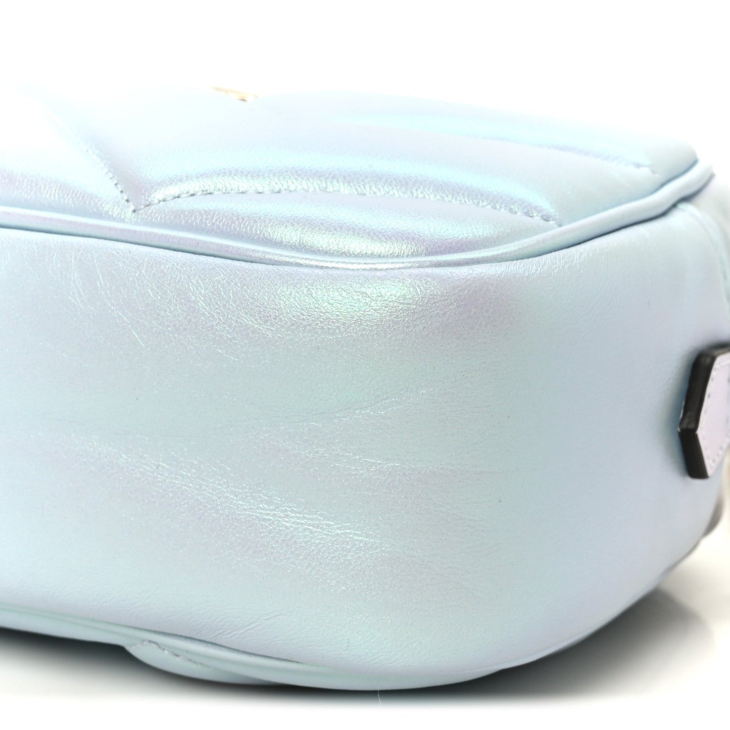Iridescent Nappa Chevron Matelasse Small GG Marmont Chain Shoulder Bag Iridescent Salvy Green