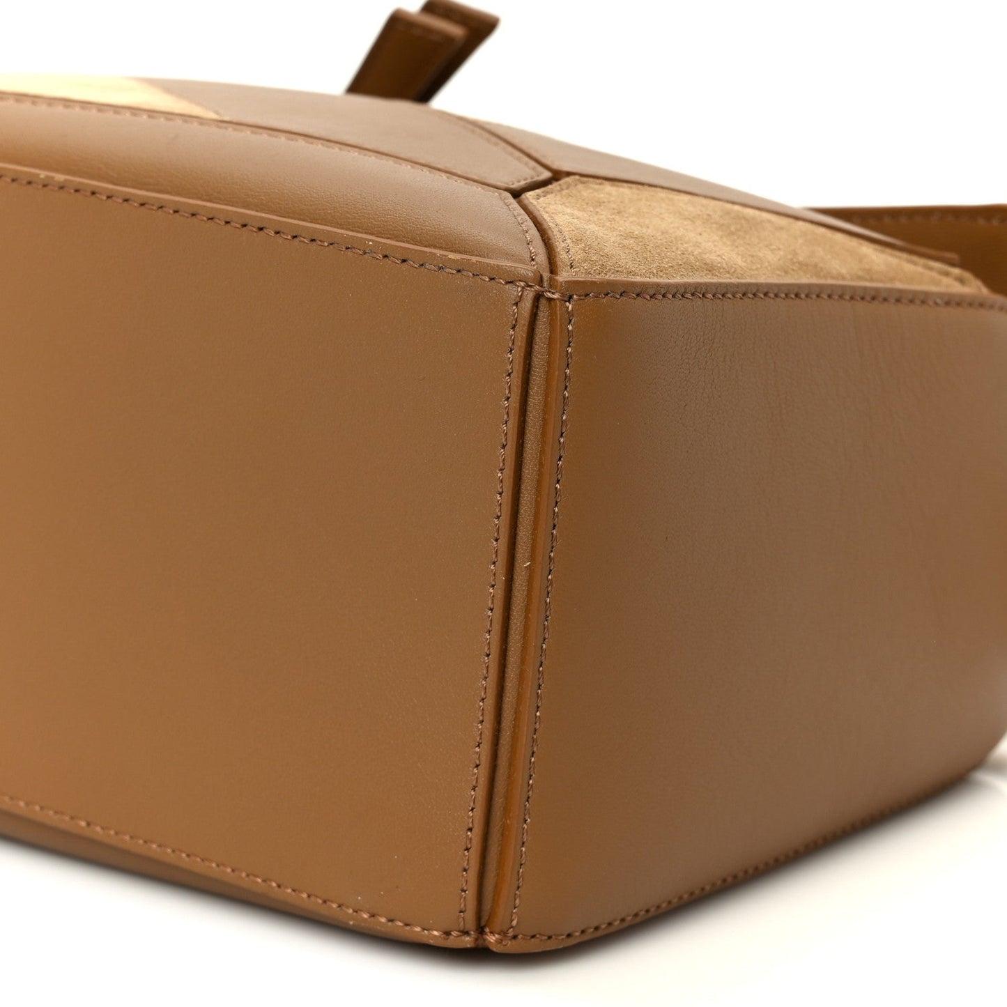 Calfskin Suede Small Puzzle Bag Oak