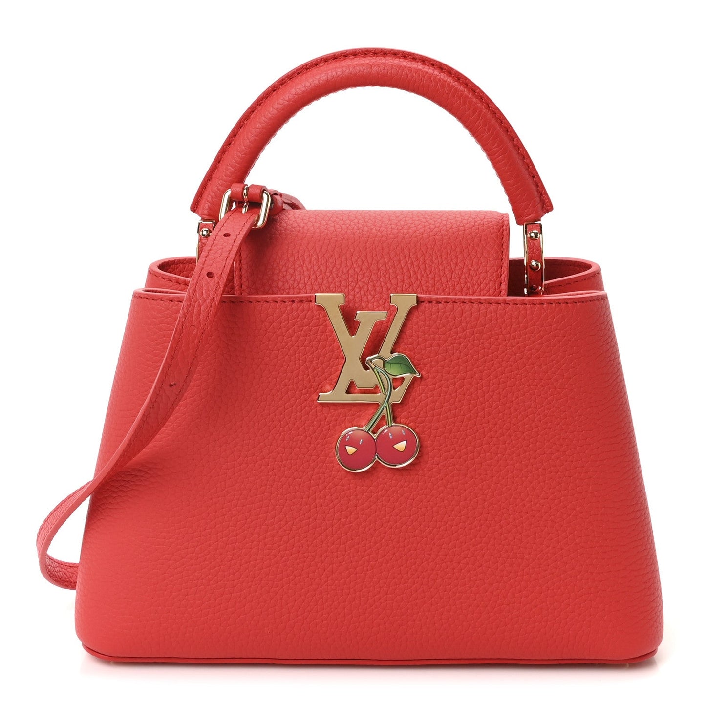 LV X TM Taurillon Cerises Capucines BB Rouge