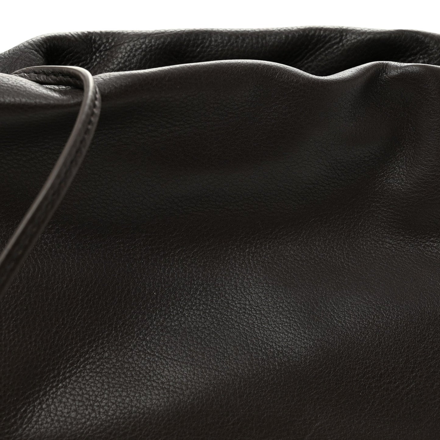 Grained Calfskin Bourse Clutch Dark Brown