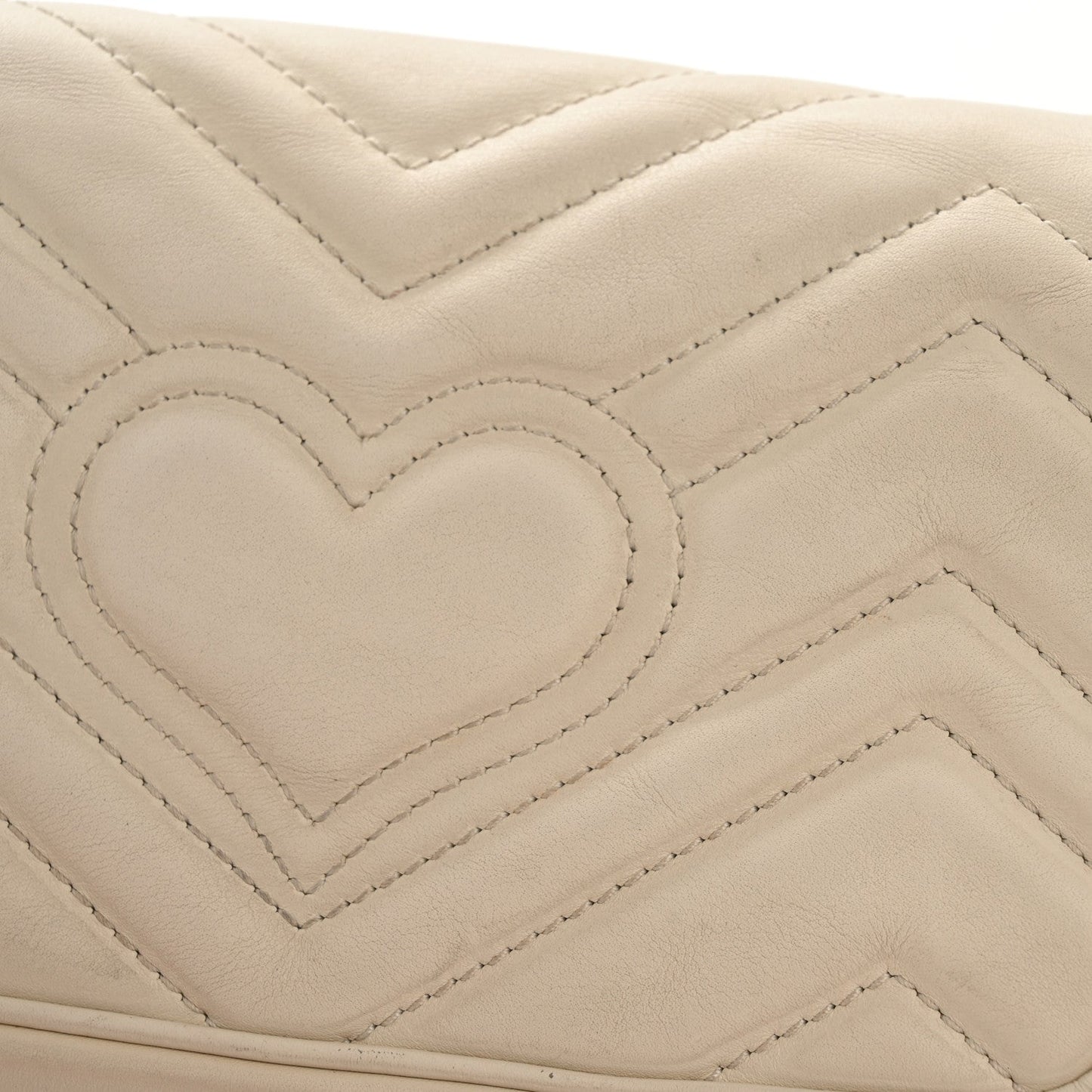 Calfskin Matelasse Super Mini GG Marmont Shoulder Bag White