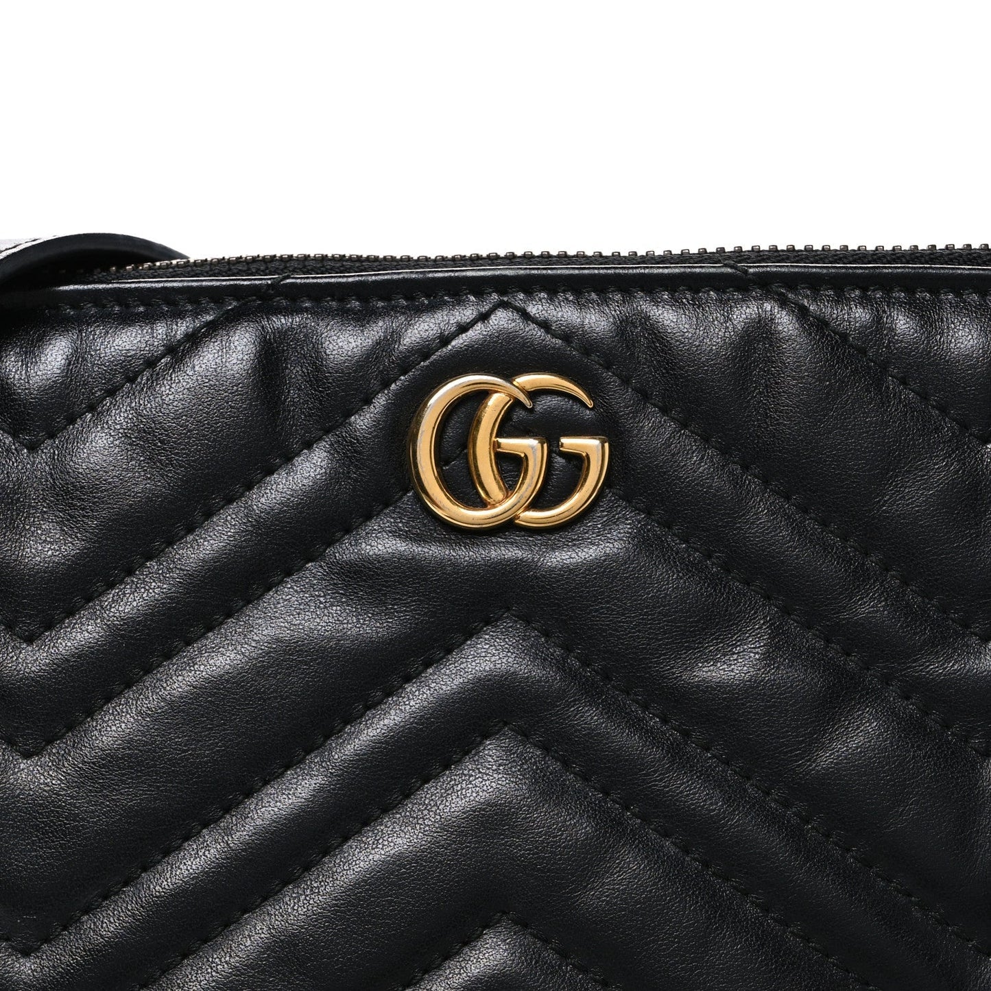 Calfskin Matelasse GG Marmont Flat Messenger Bag Black