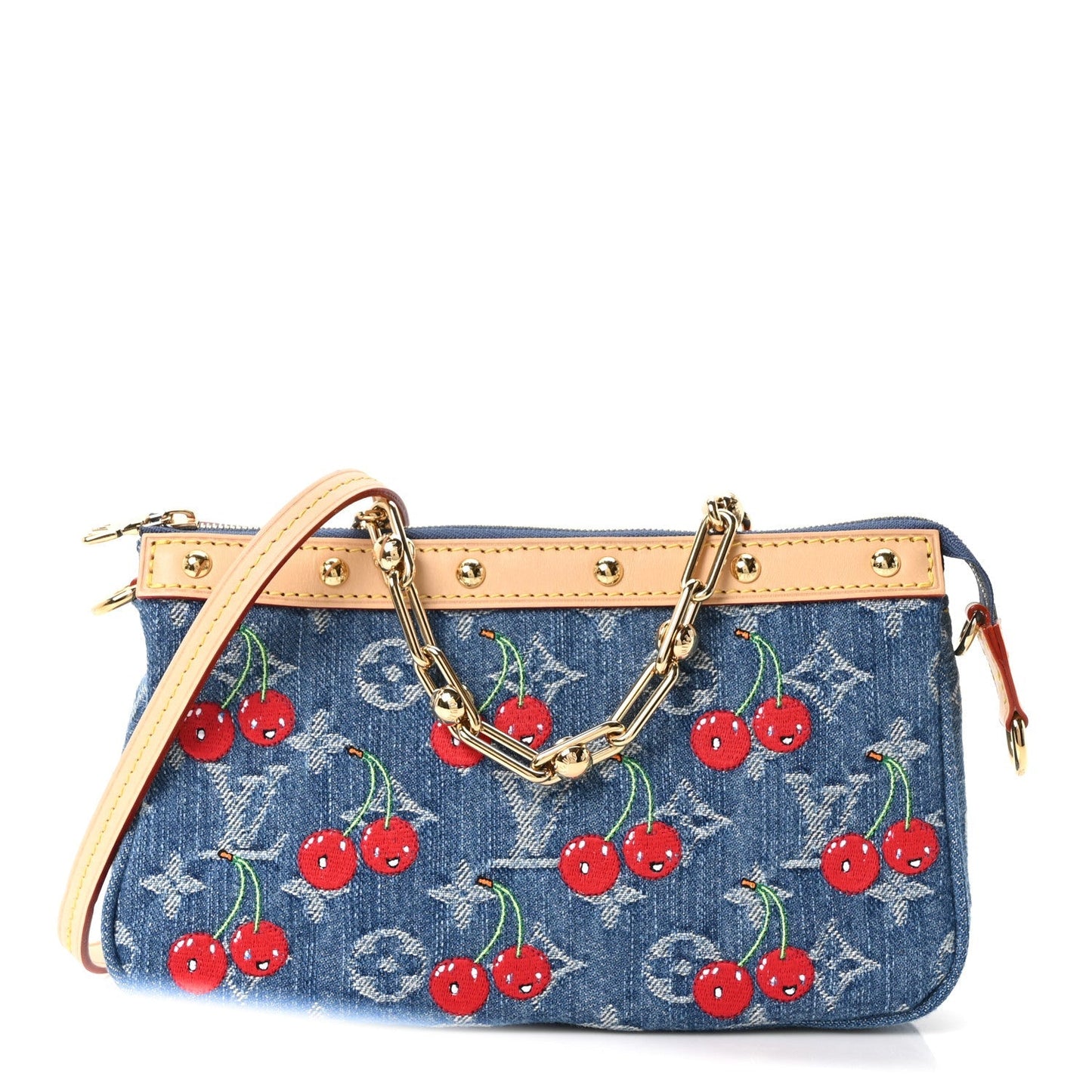 LV X TM Monogram Denim Cerises Pochette Accessories Blue
