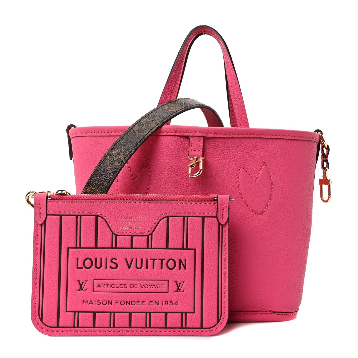 Monogram Neverfull Inside Out Bandouliere BB Rose Pondichery