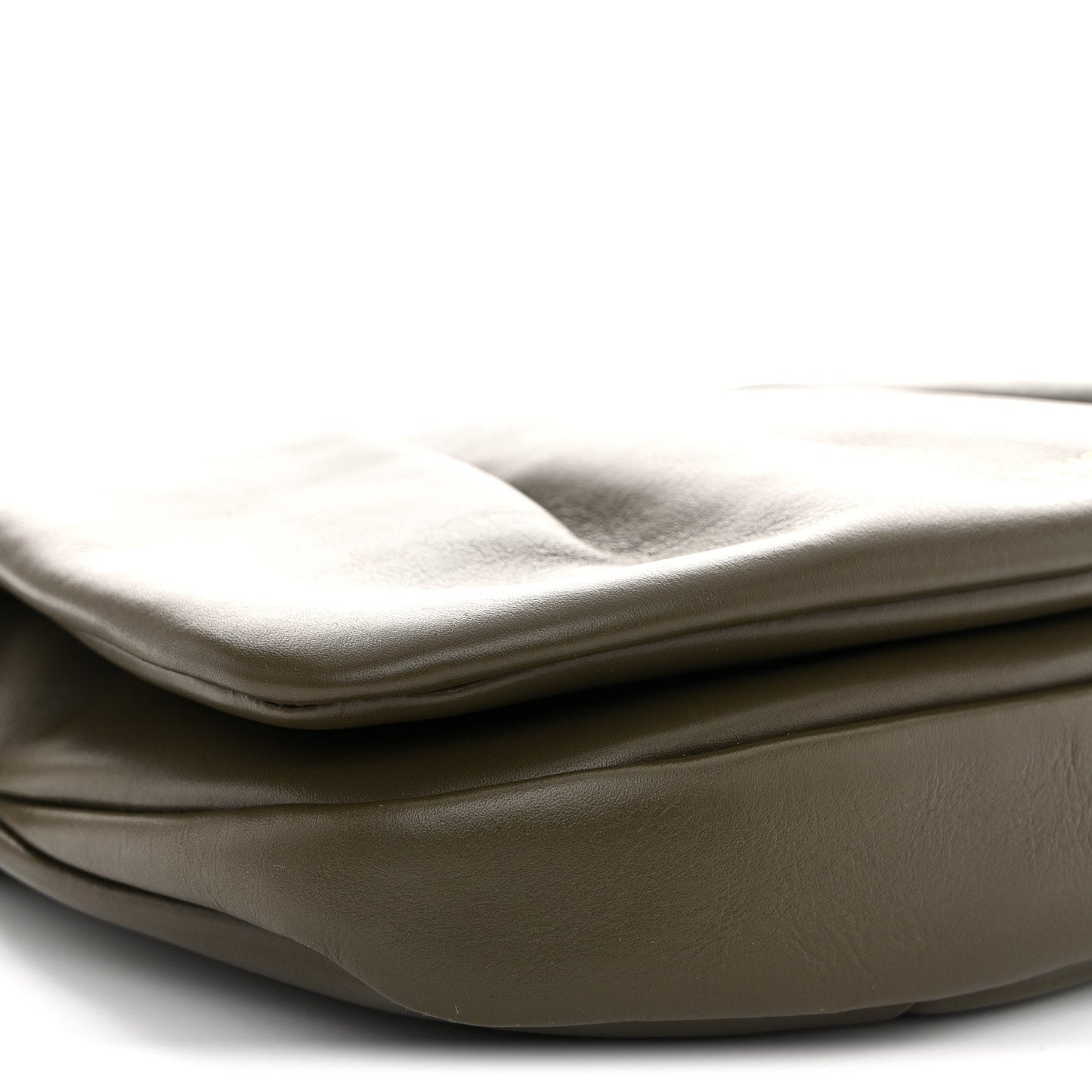 Shiny Nappa Calfskin Paseo Satchel Dark Khaki