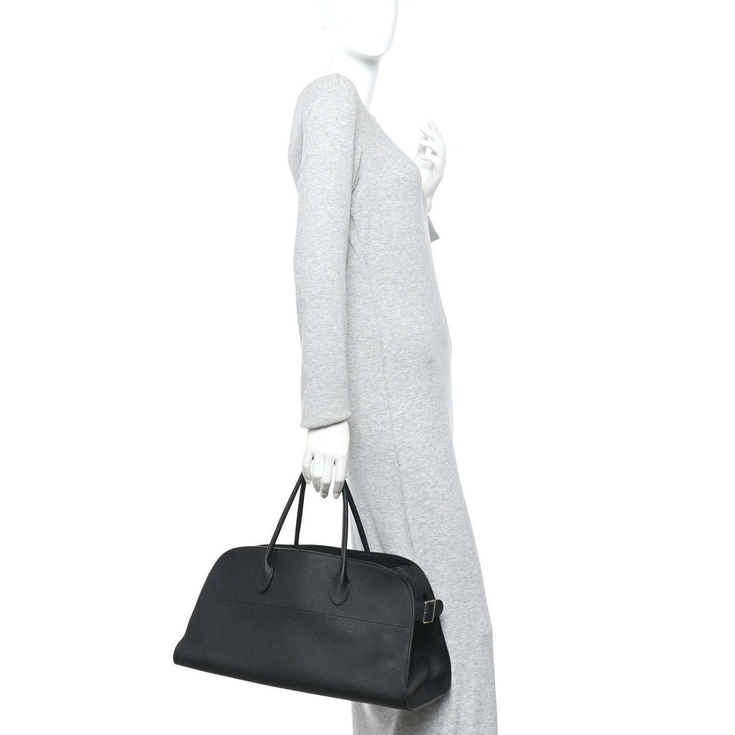Matte Grained Calfskin EW Margaux Black