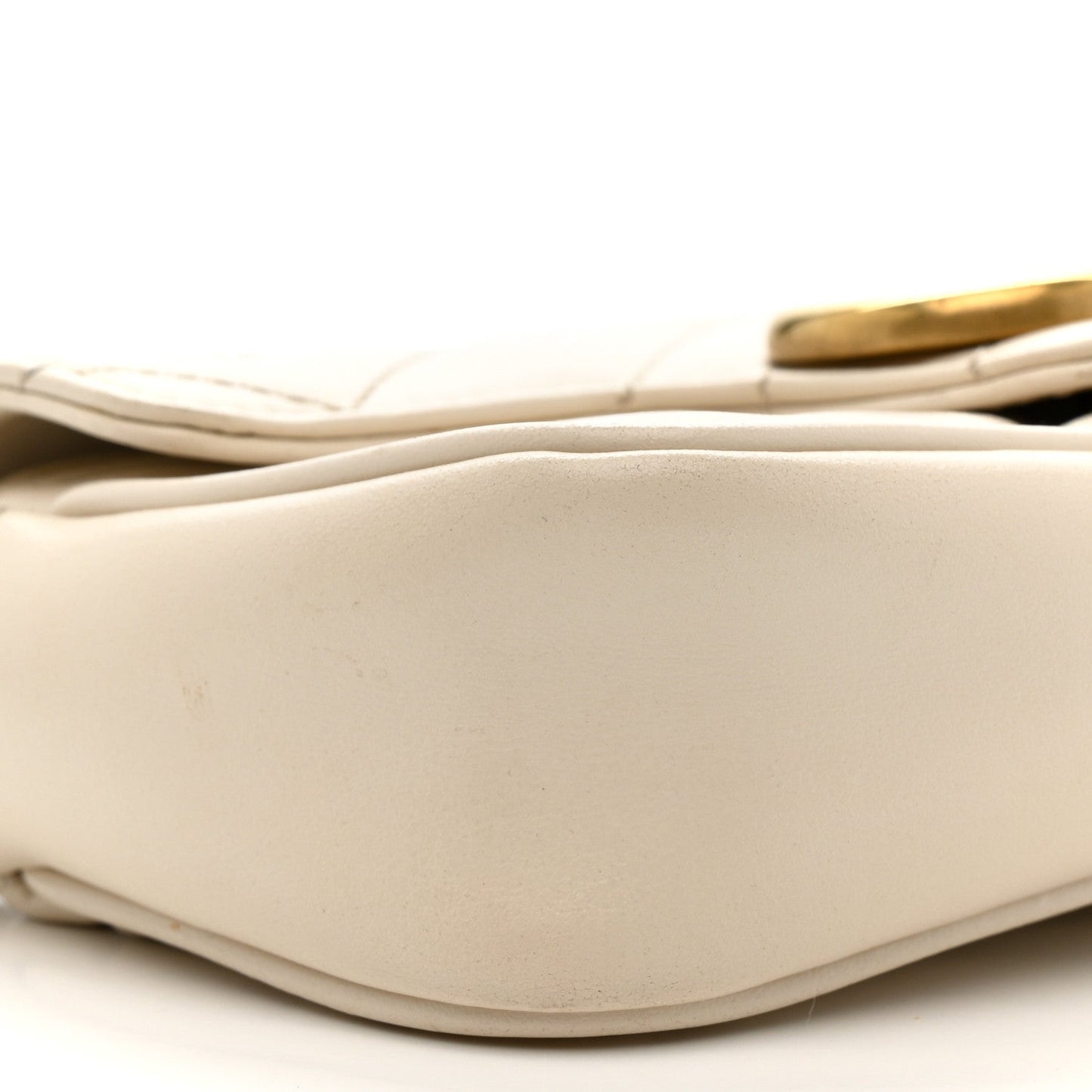 Calfskin Matelasse Super Mini GG Marmont Shoulder Bag White
