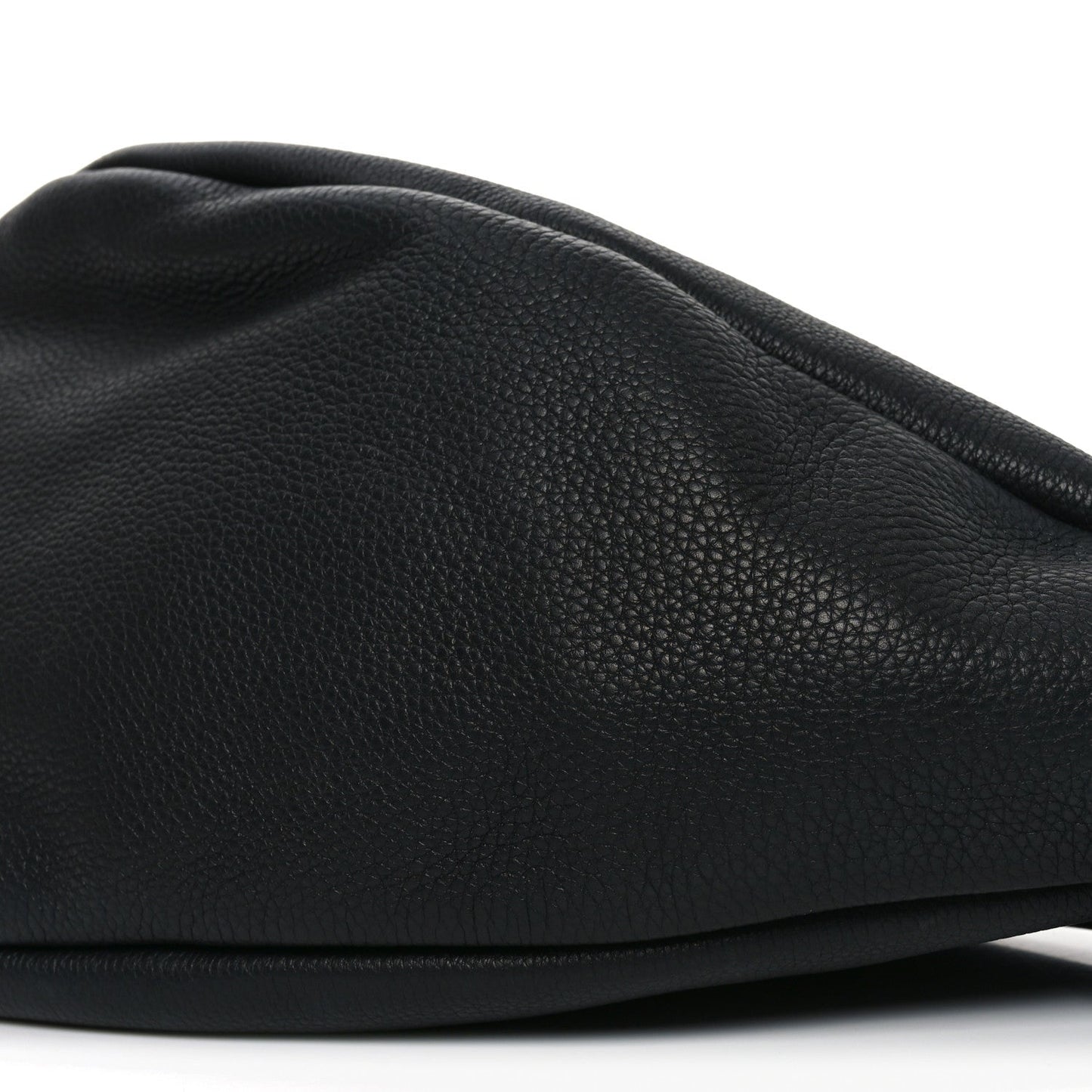 Grained Calfskin Large Slouchy Banana Bag Black