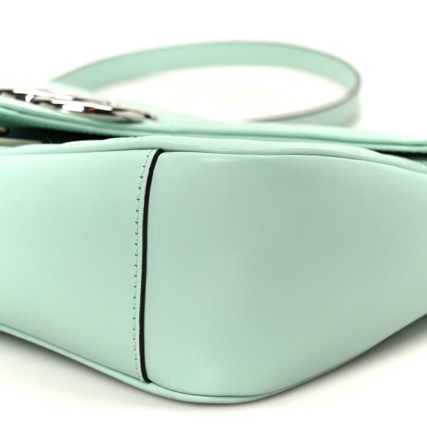 Calfskin Matelasse Small GG Marmont Shoulder Bag Water Green
