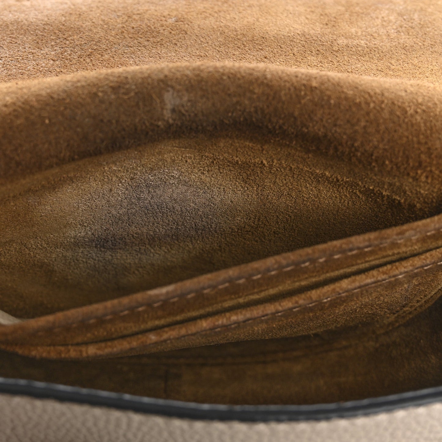 Grained Calfskin Mini Gate Crossbody Bag Light Oat