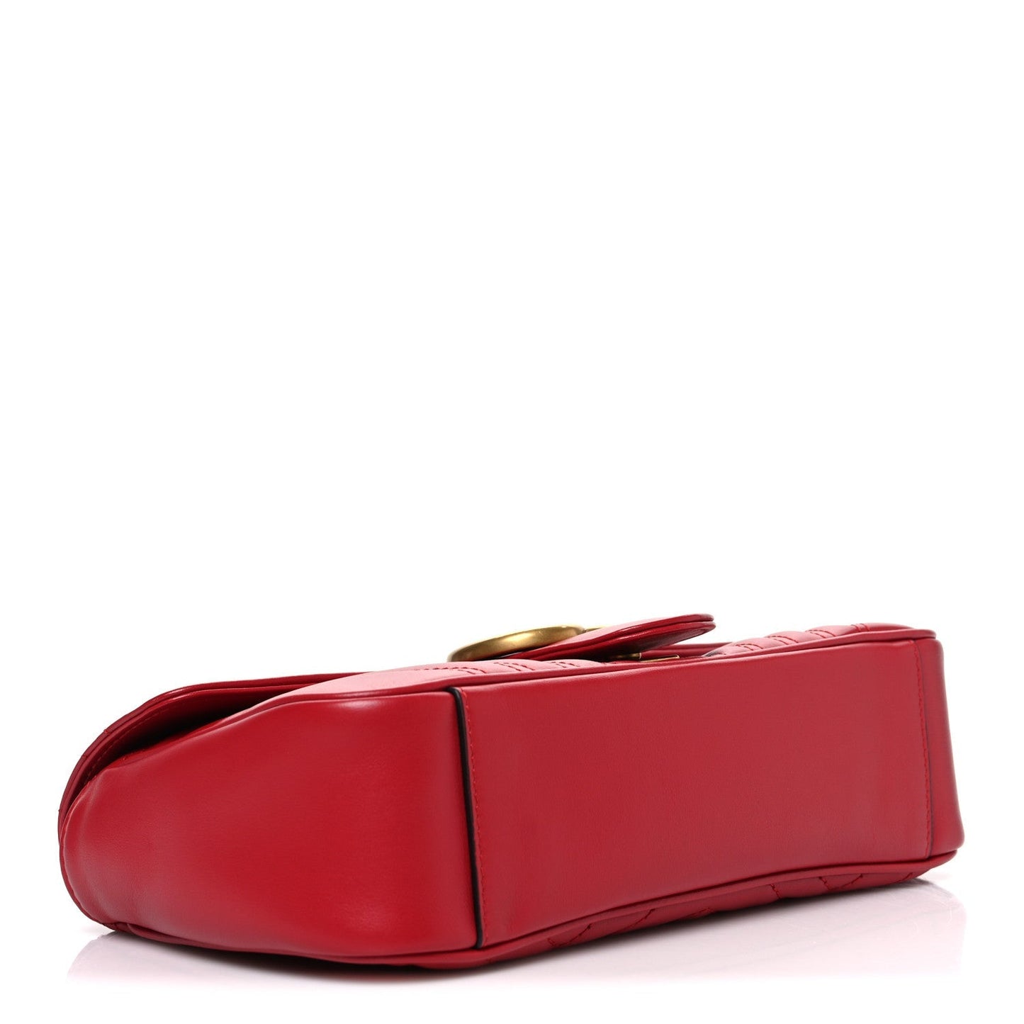 Calfskin Matelasse Small GG Marmont Shoulder Bag Hibiscus Red