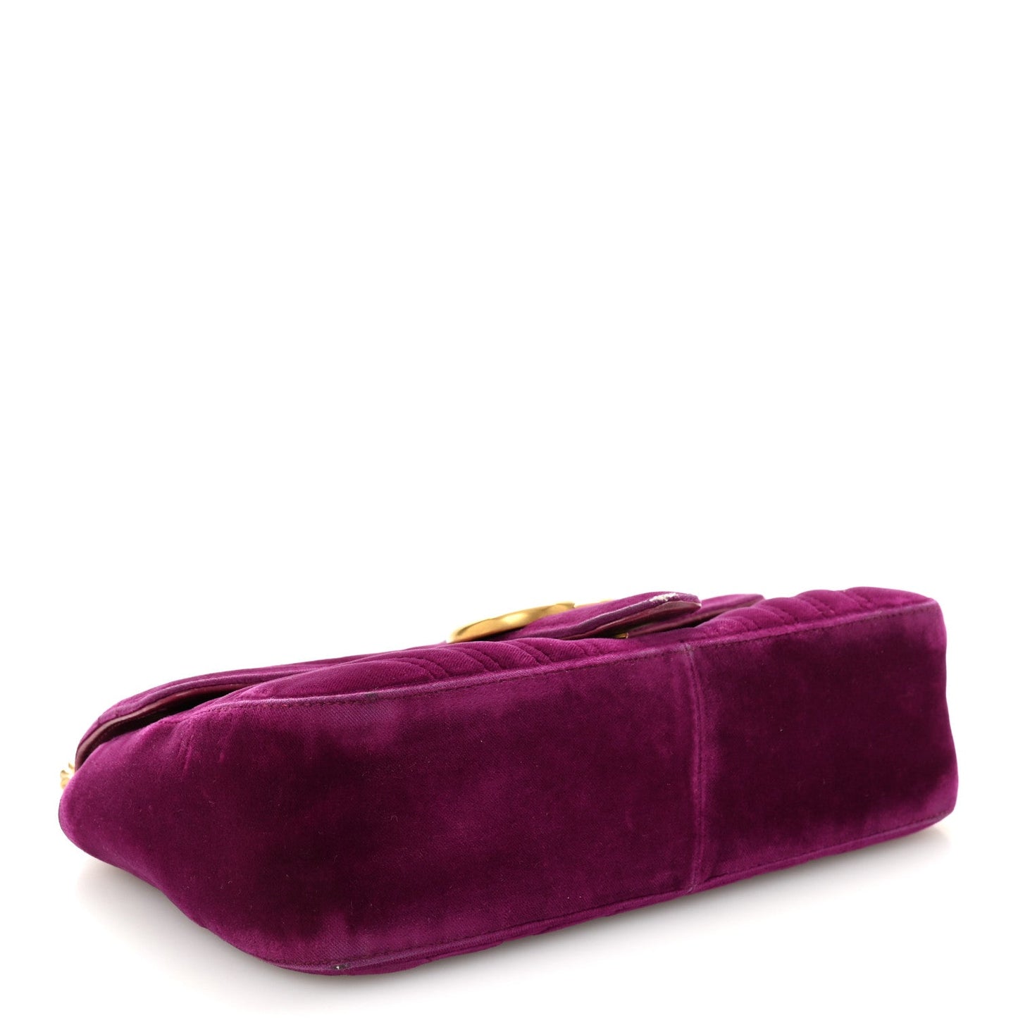 Velvet Matelasse Small GG Marmont Shoulder Bag Fuchsia Violet Cyclamen