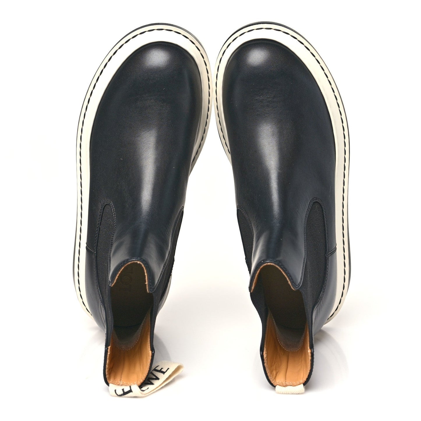 Calfskin Logo Chelsea Mens Boots 38 Black