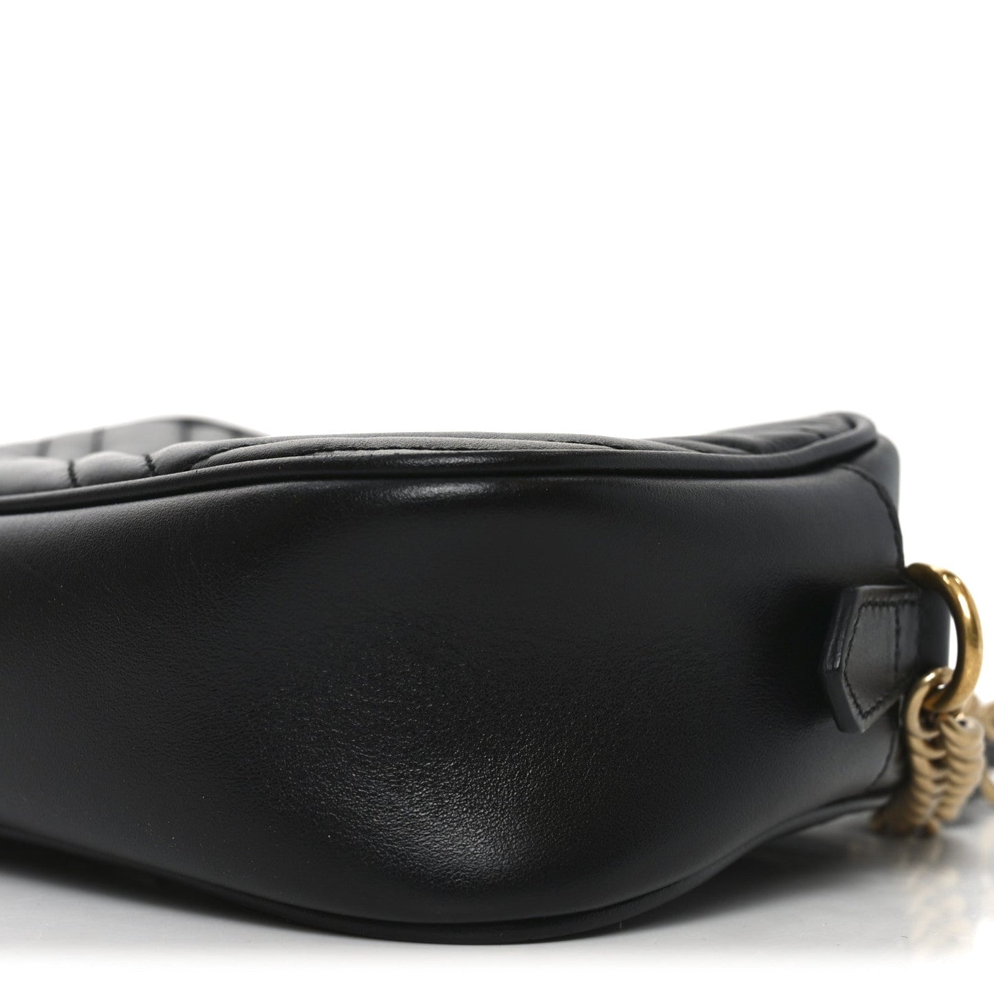 Calfskin Matelasse Small GG Marmont Chain Shoulder Bag Black