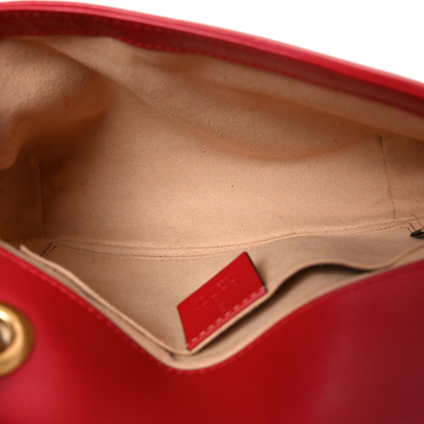 Calfskin Matelasse Small GG Marmont Shoulder Bag Hibiscus Red