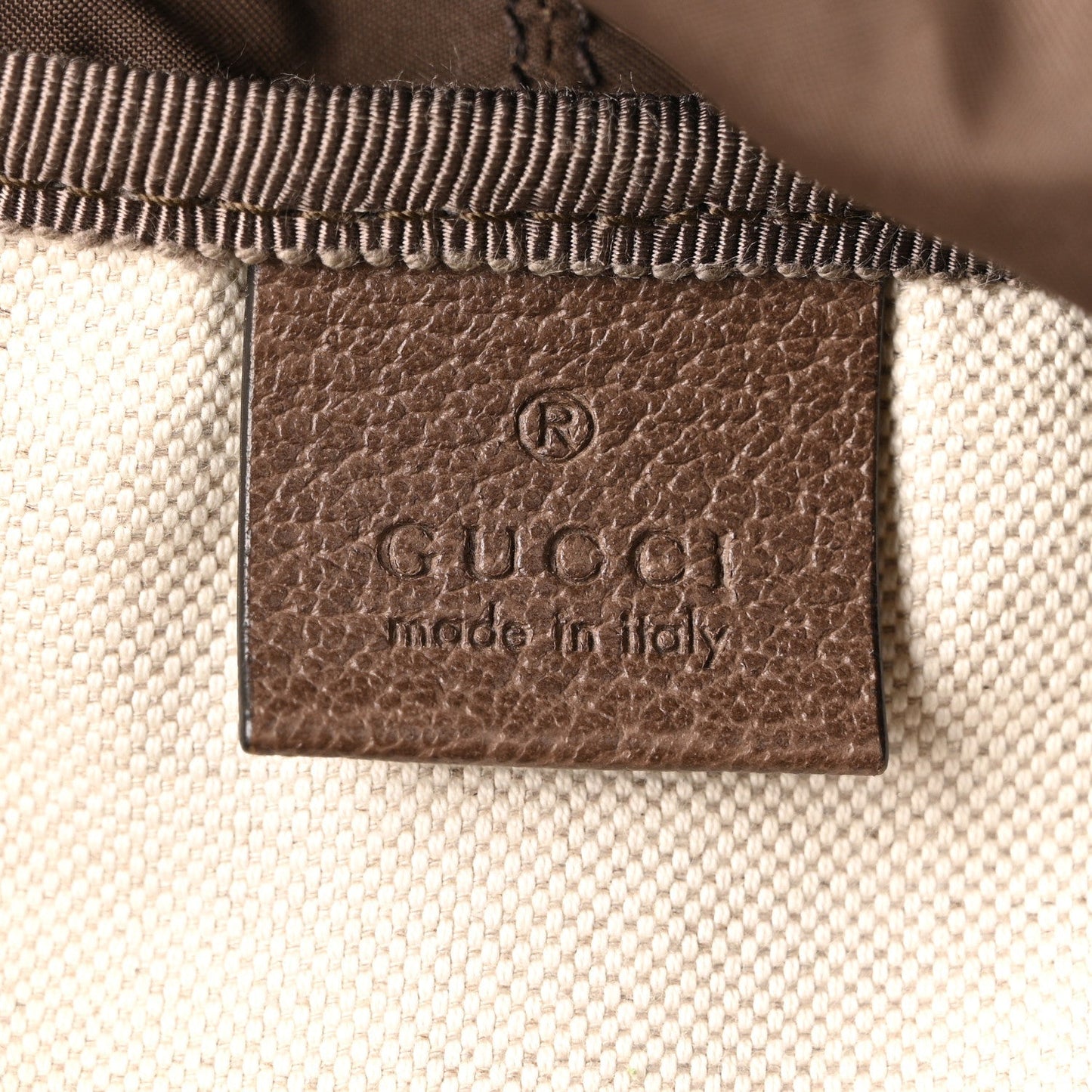 GG Supreme Monogram Medium Ophidia Double Buckle Backpack Brown