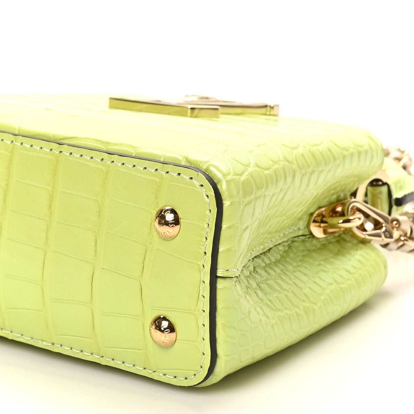 Iridescent Alligator Nano Capucines Lime