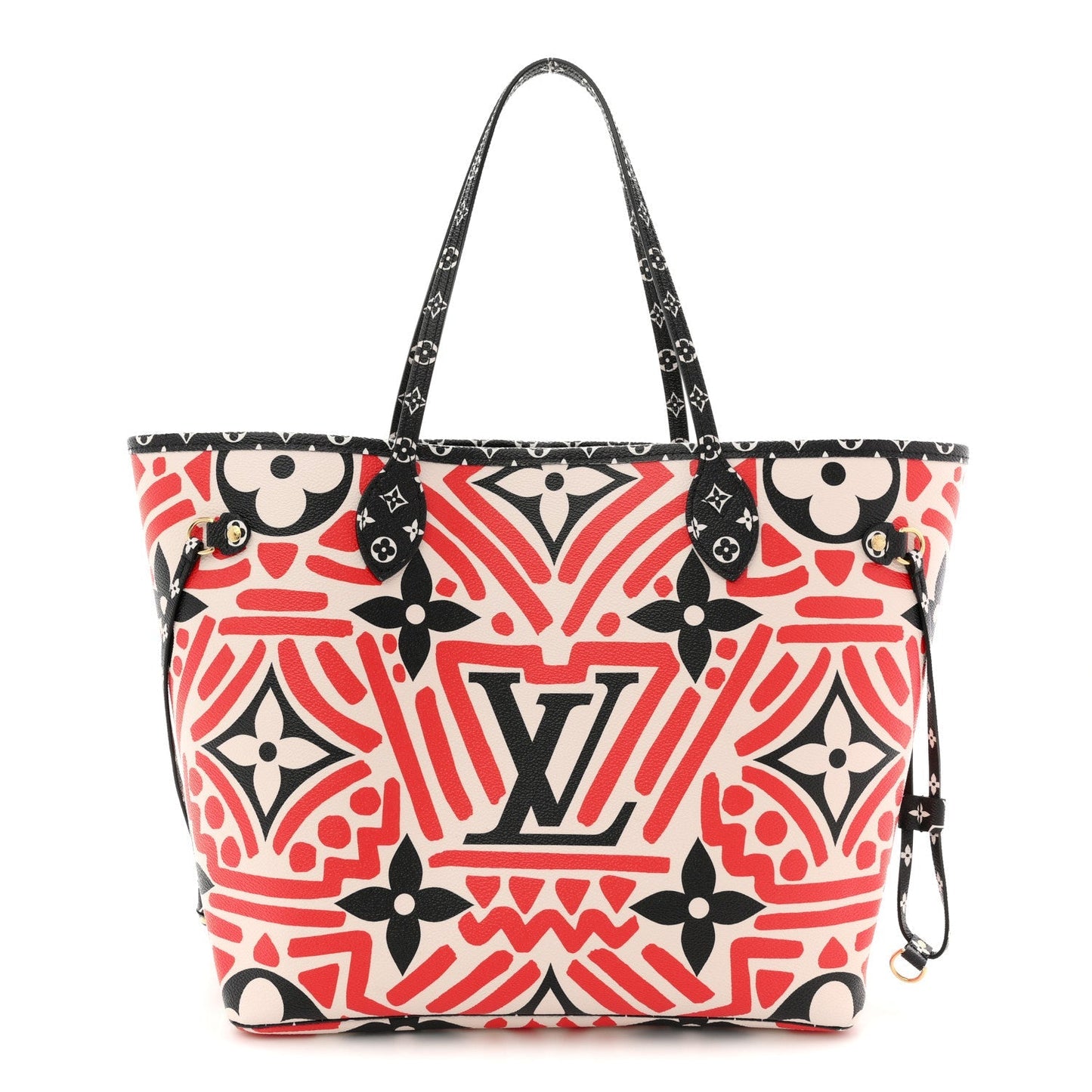 Monogram Giant Crafty Neverfull MM Creme Rouge Black