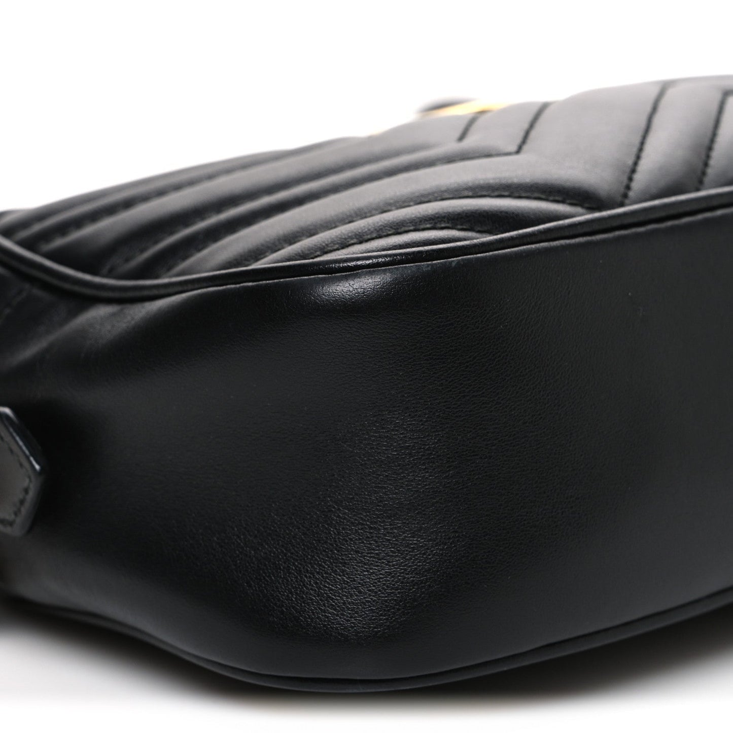 Calfskin Matelasse Small GG Marmont Chain Shoulder Bag Black
