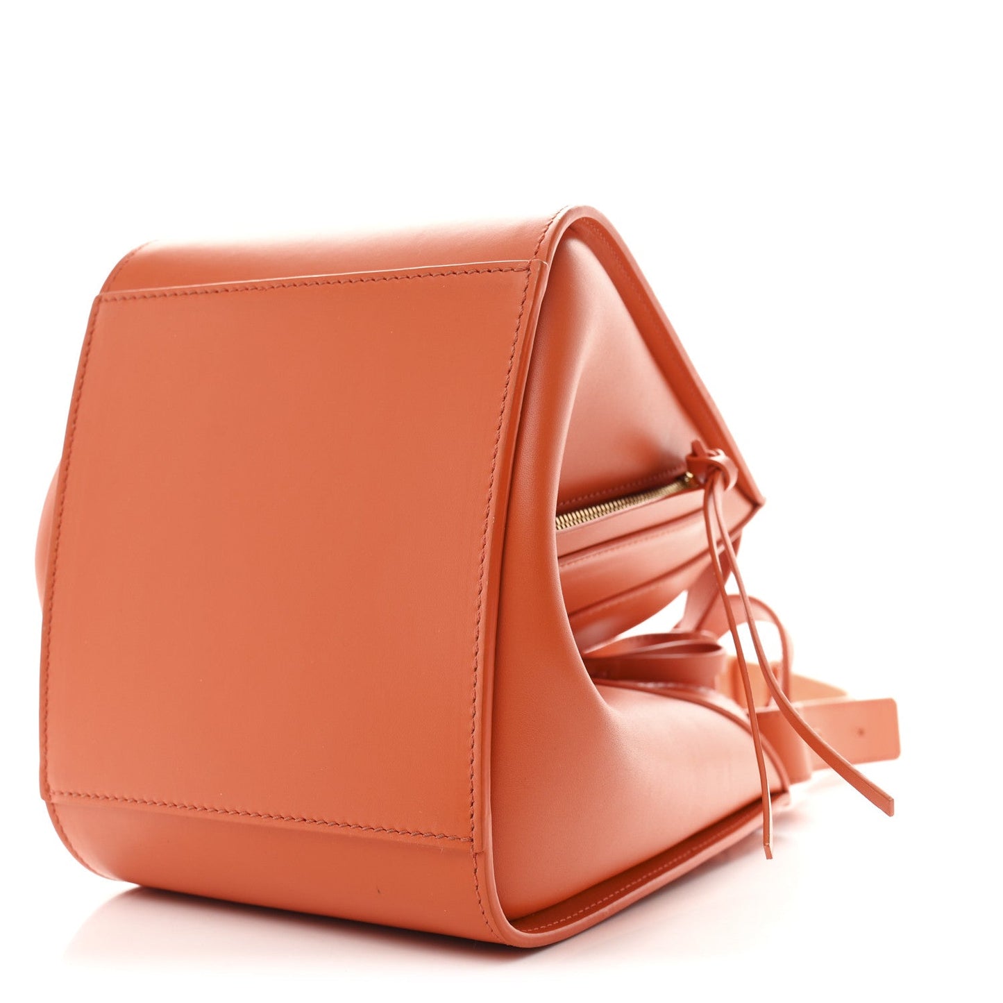 Satin Calfskin Compact Hammock Shoulder Bag Orange