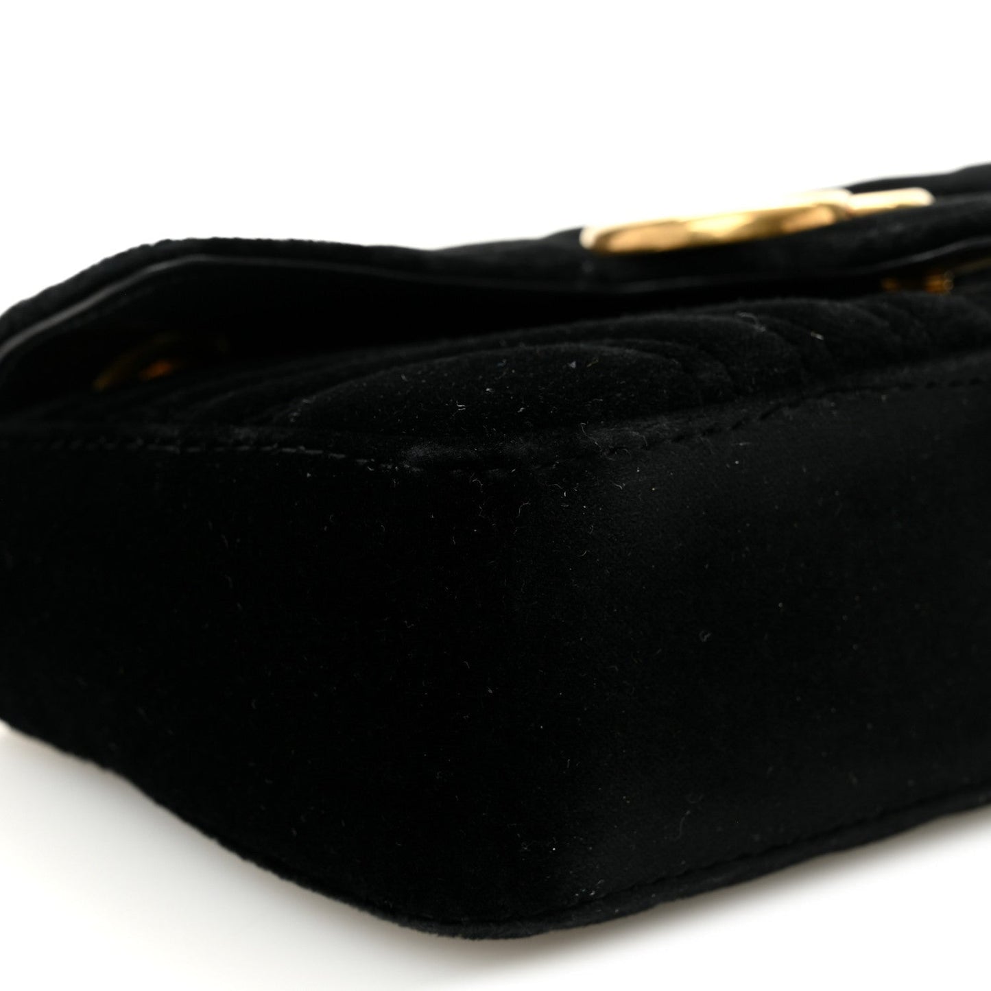 Velvet Matelasse Mini GG Marmont Shoulder Bag Black