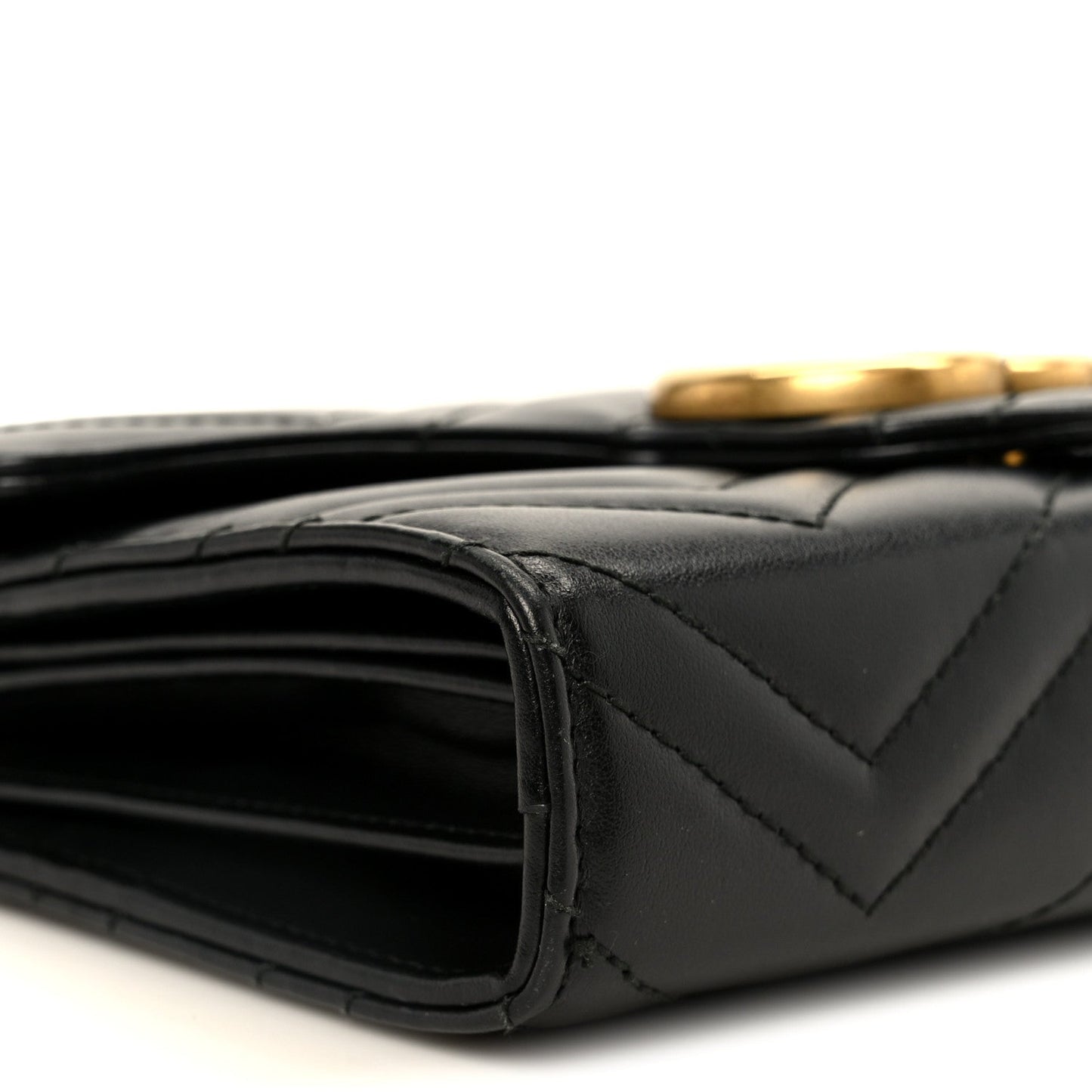 Calfskin Matelasse GG Marmont Chain Wallet Black