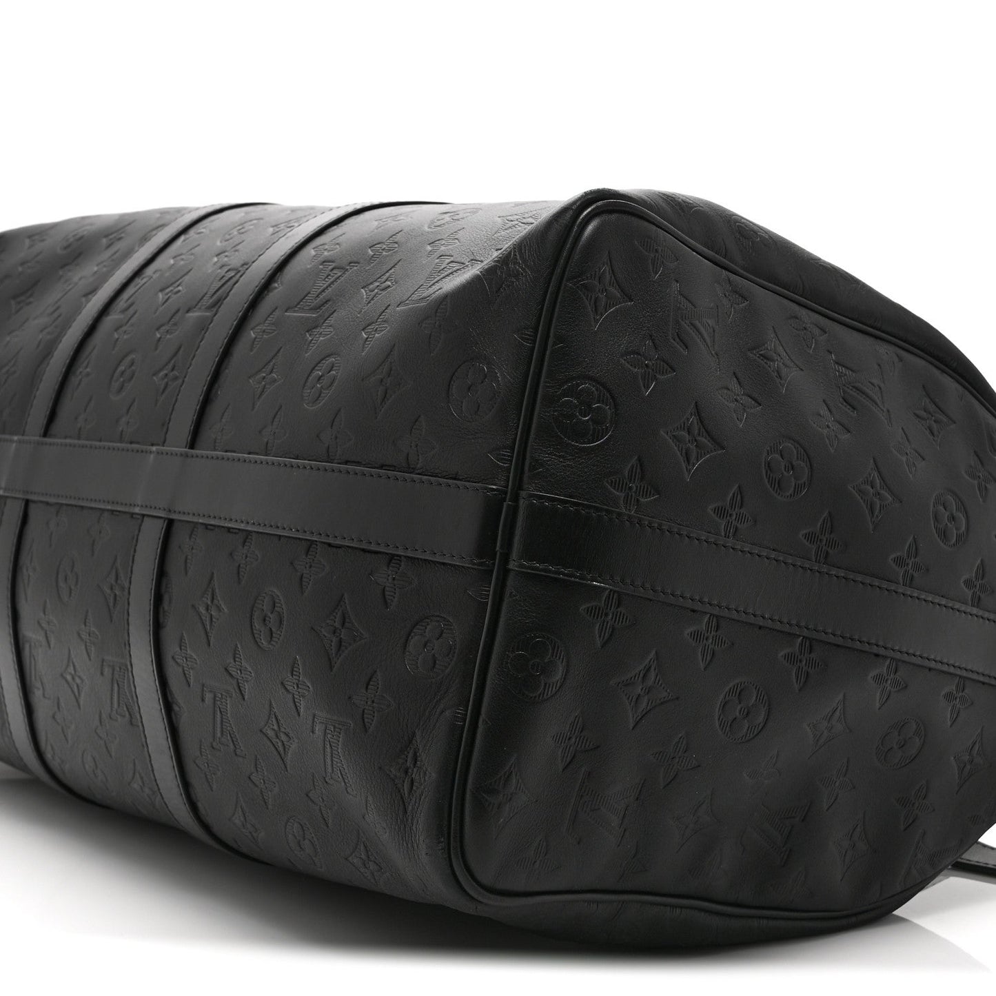 Calfskin Shadow Monogram Keepall Bandouliere 50 Black