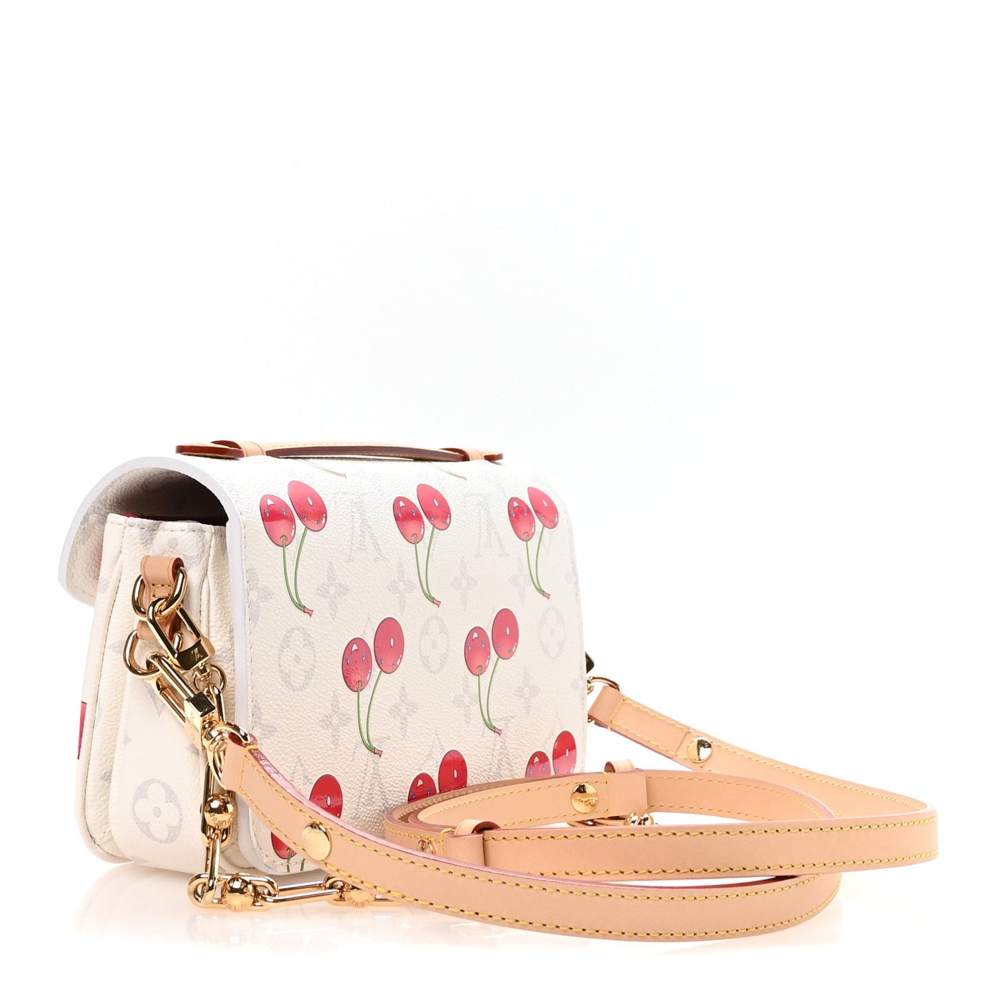 LV X TM Monogram Cerises Pochette Metis East West White