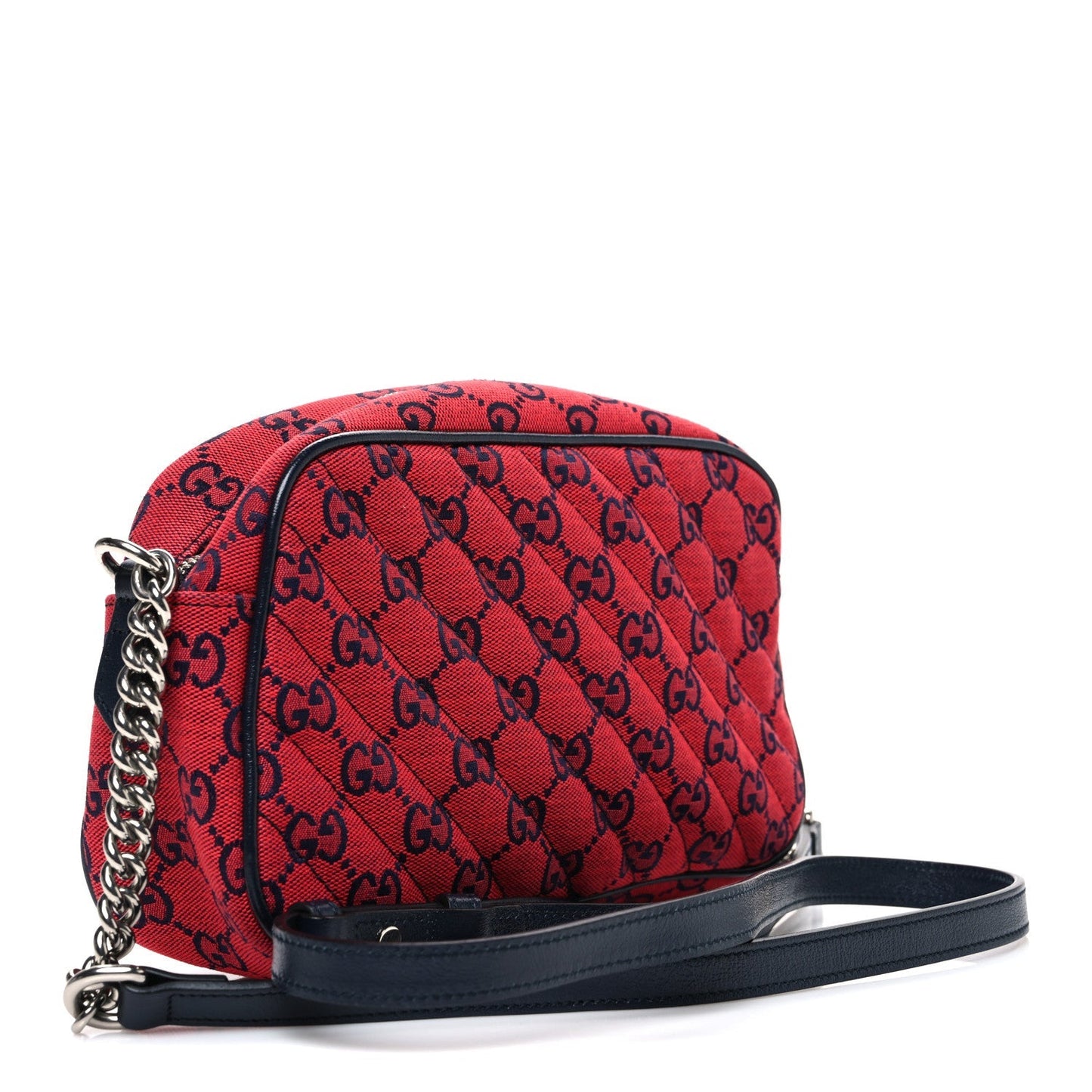 Monogram Multicolor Matelasse Diagonal Small GG Marmont Chain Shoulder Bag Red Blue