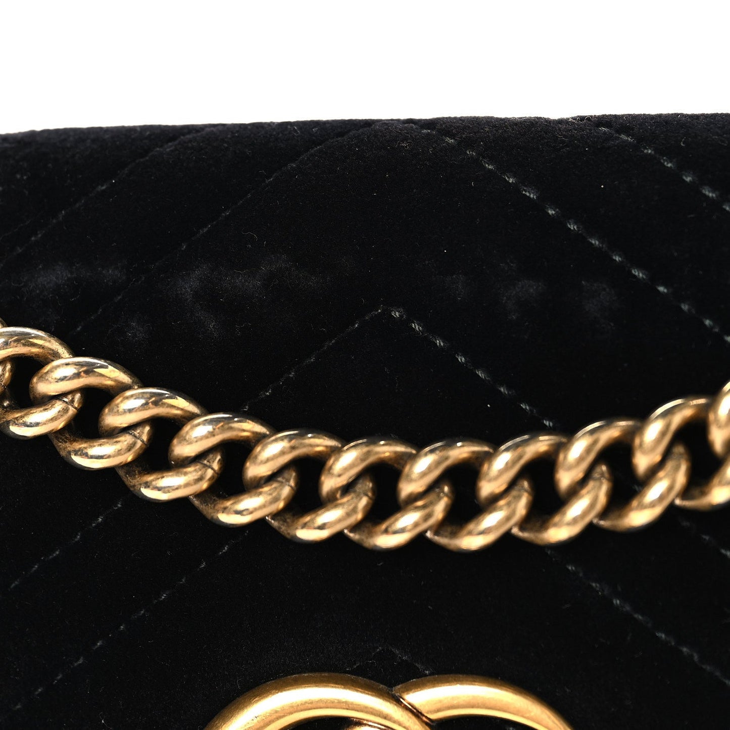 Velvet Matelasse Mini GG Marmont Shoulder Bag Black