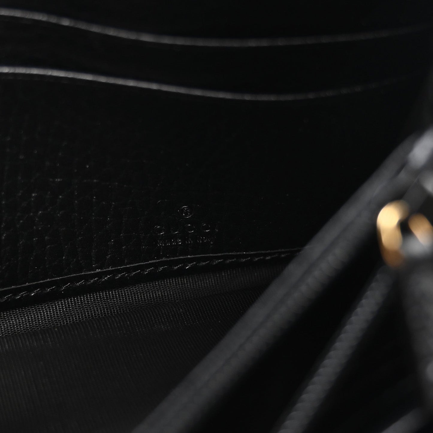 Dollar Calfskin GG Supreme Monogram Petite GG Marmont Wallet Chain Bag Black Beige Ebony