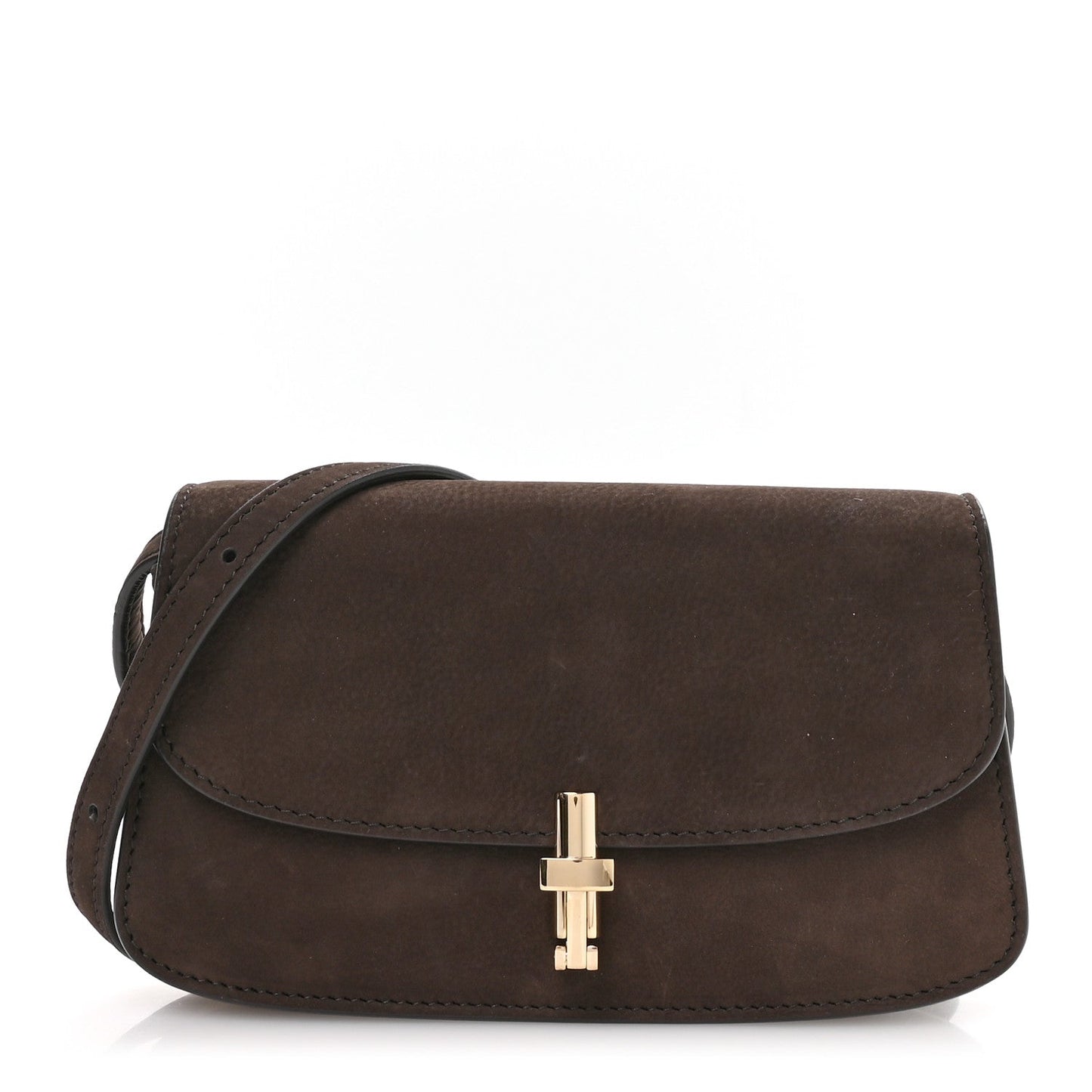 Nubuck Calfskin Sofia E/W Crossbody Wood Brown