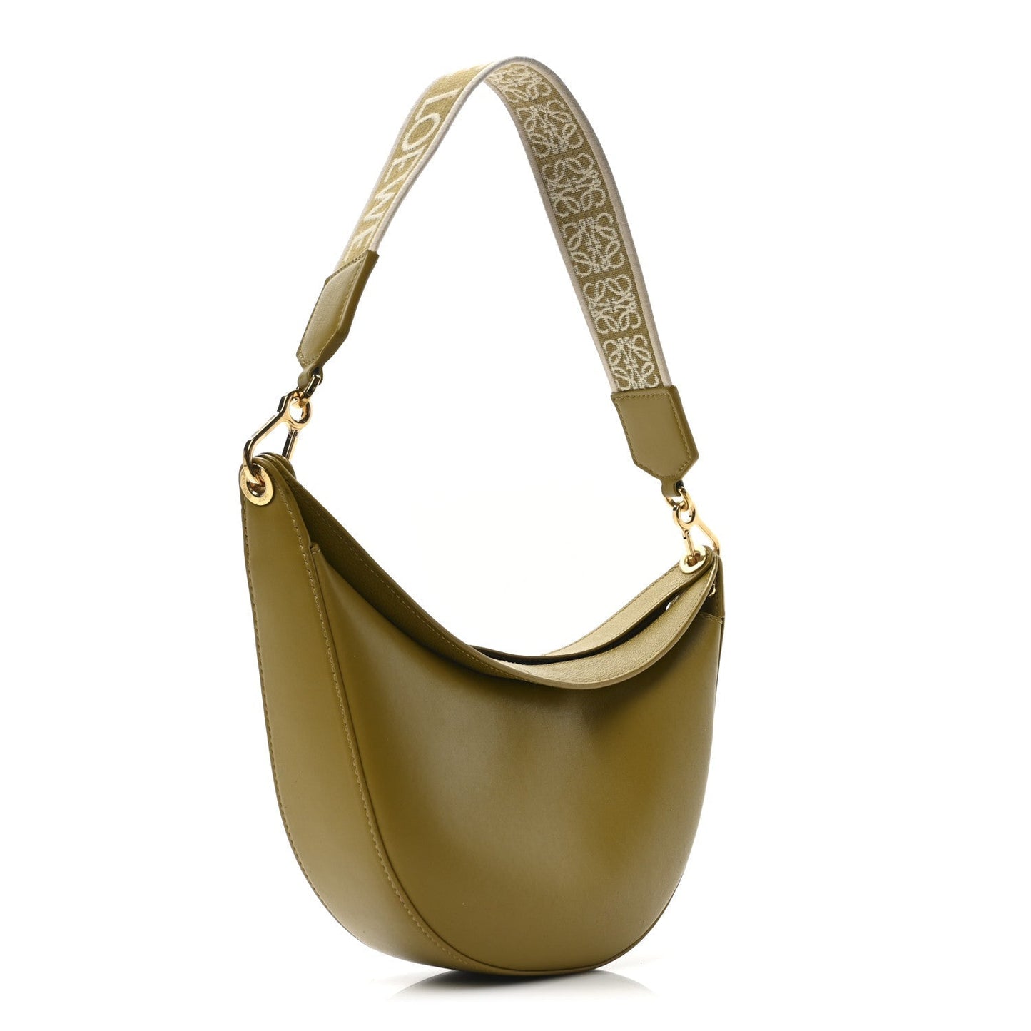 Satin Calfskin Jacquard Small Luna Bag Ochre