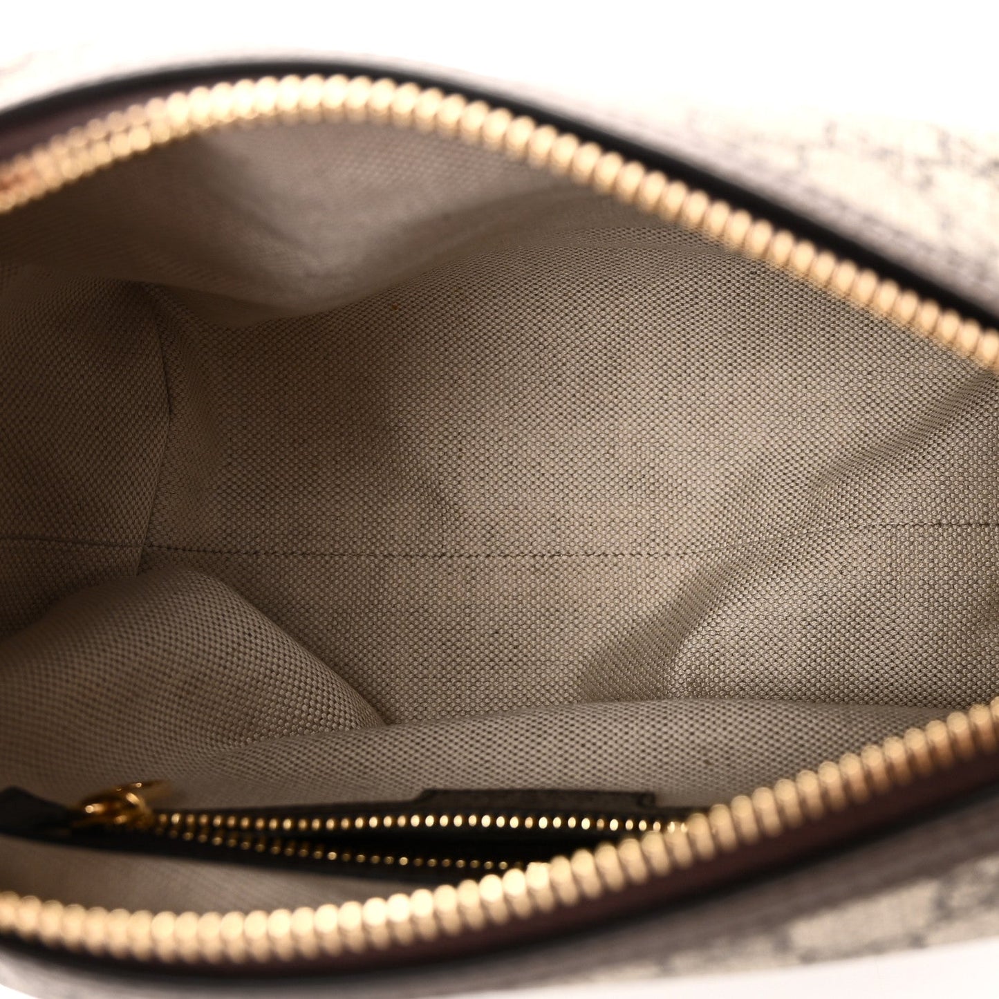 GG Supreme Monogram Textured Calfskin Web Super Mini Ophidia Shoulder Bag Beige Ebony New Acero