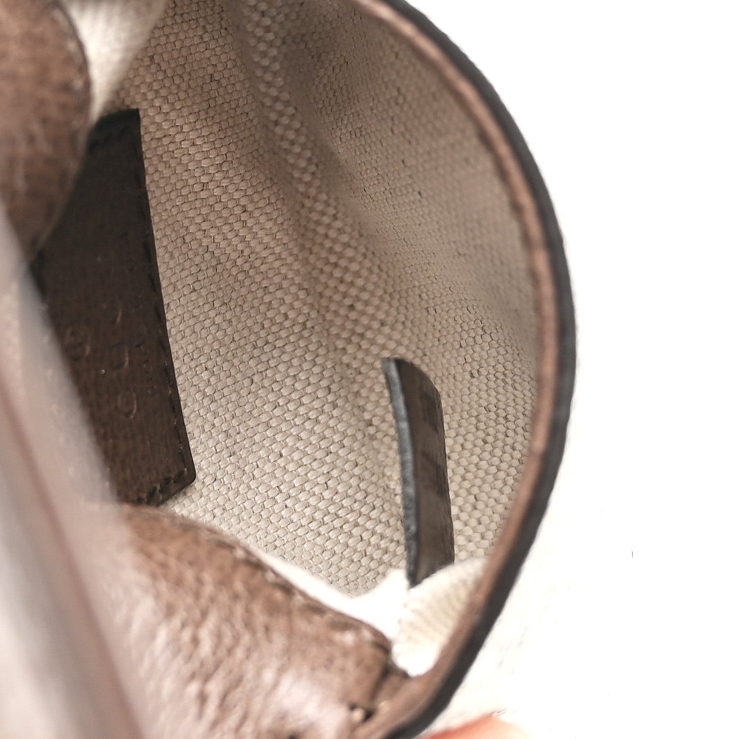 GG Supreme Monogram Textured Dollar Calfskin Blondie Card Case Wallet with Strap Beige Ebony New Acero