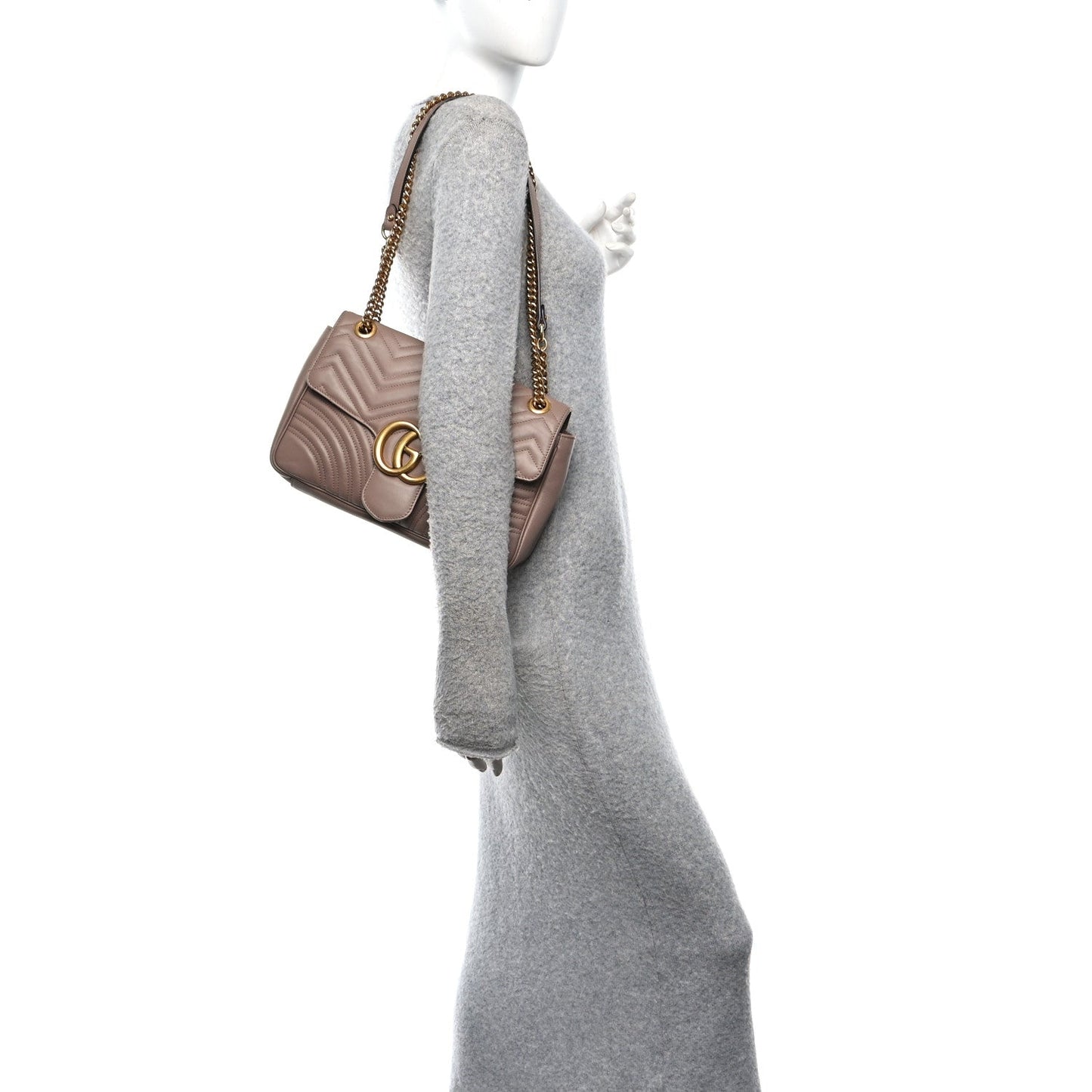 Calfskin Matelasse Medium GG Marmont Shoulder Bag Porcelain Rose