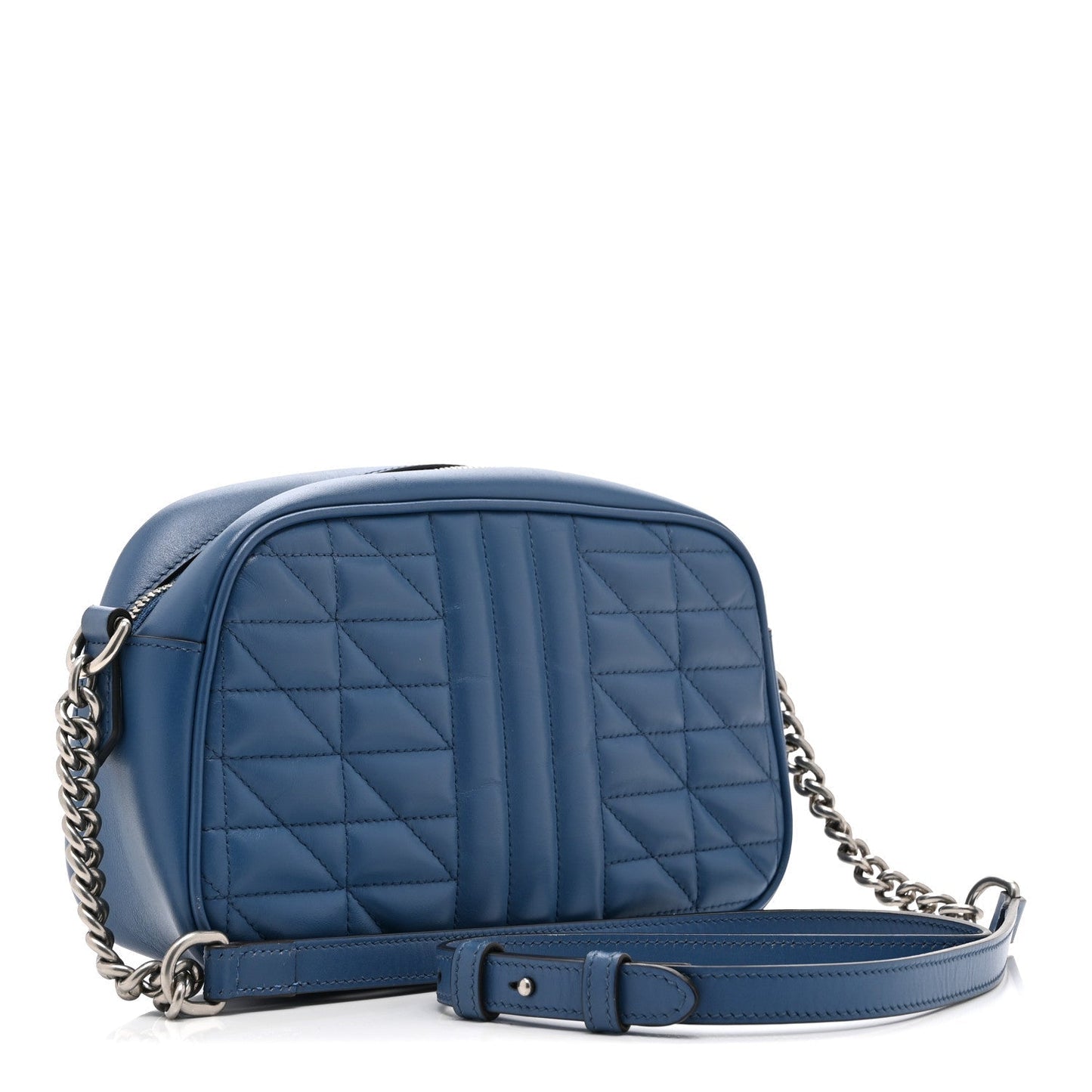 Calfskin Matelasse Aria Small GG Marmont Chain Shoulder Bag Clear Blue