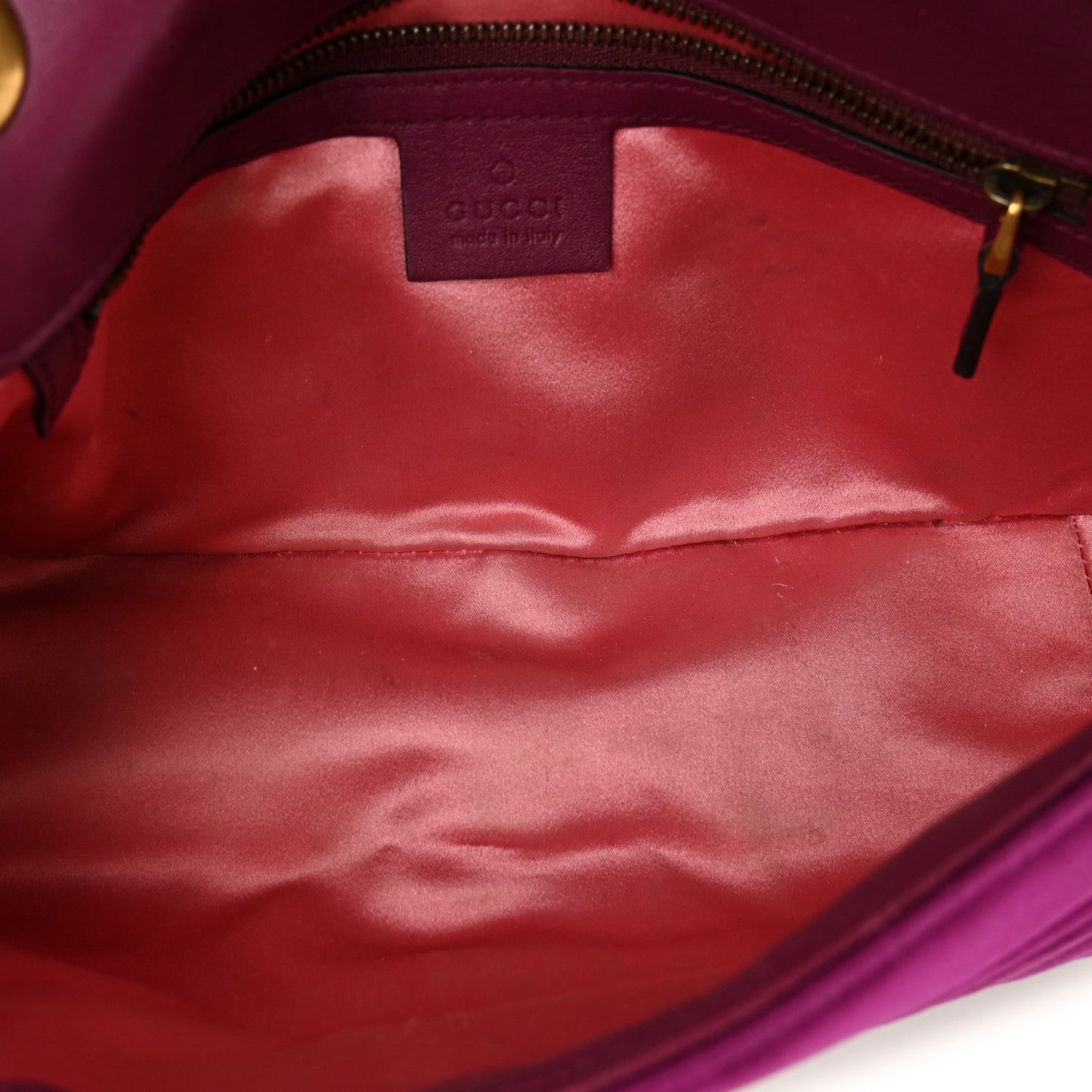Velvet Matelasse Small GG Marmont Shoulder Bag Fuchsia Violet Cyclamen