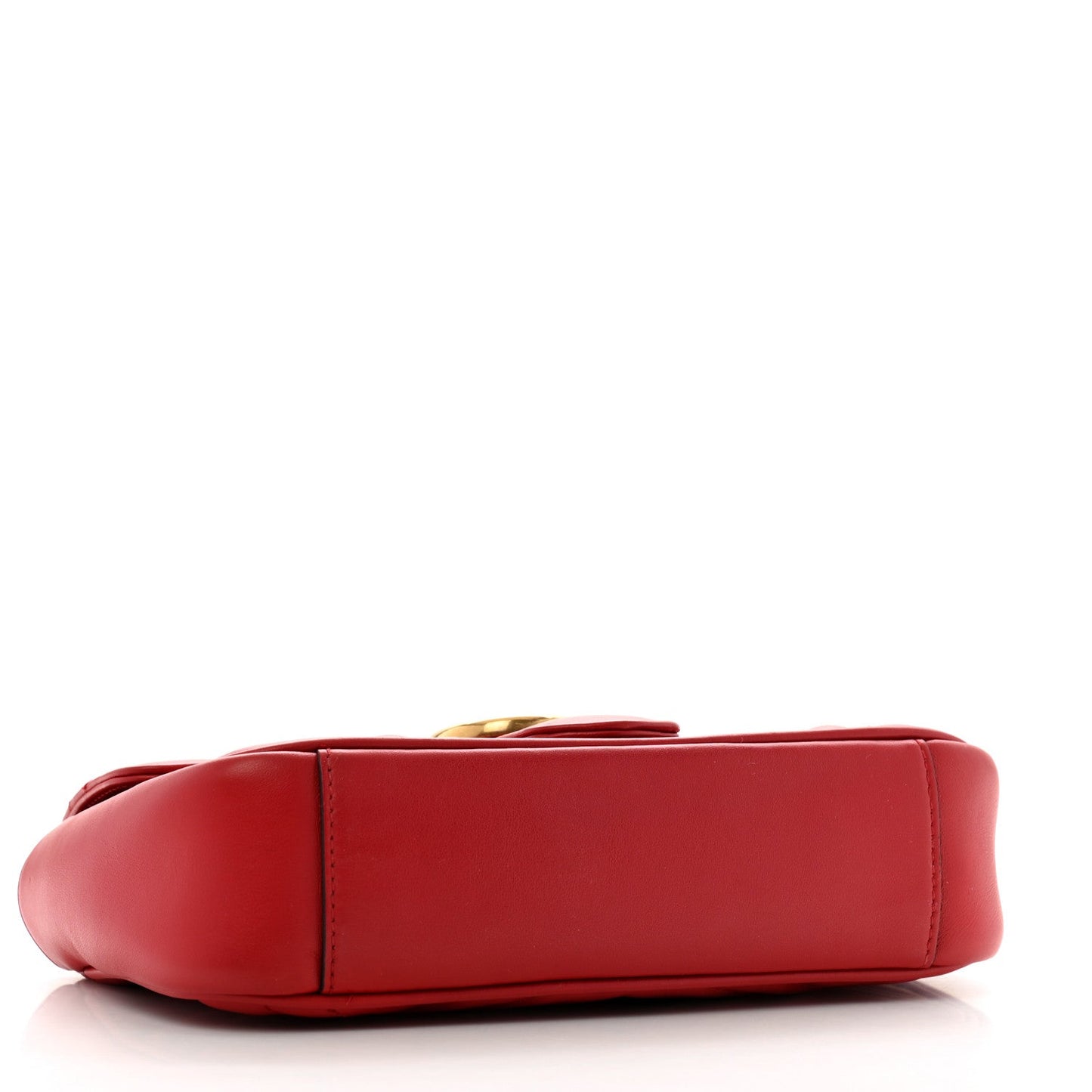 Calfskin Matelasse Mini GG Marmont Shoulder Bag Hibiscus Red